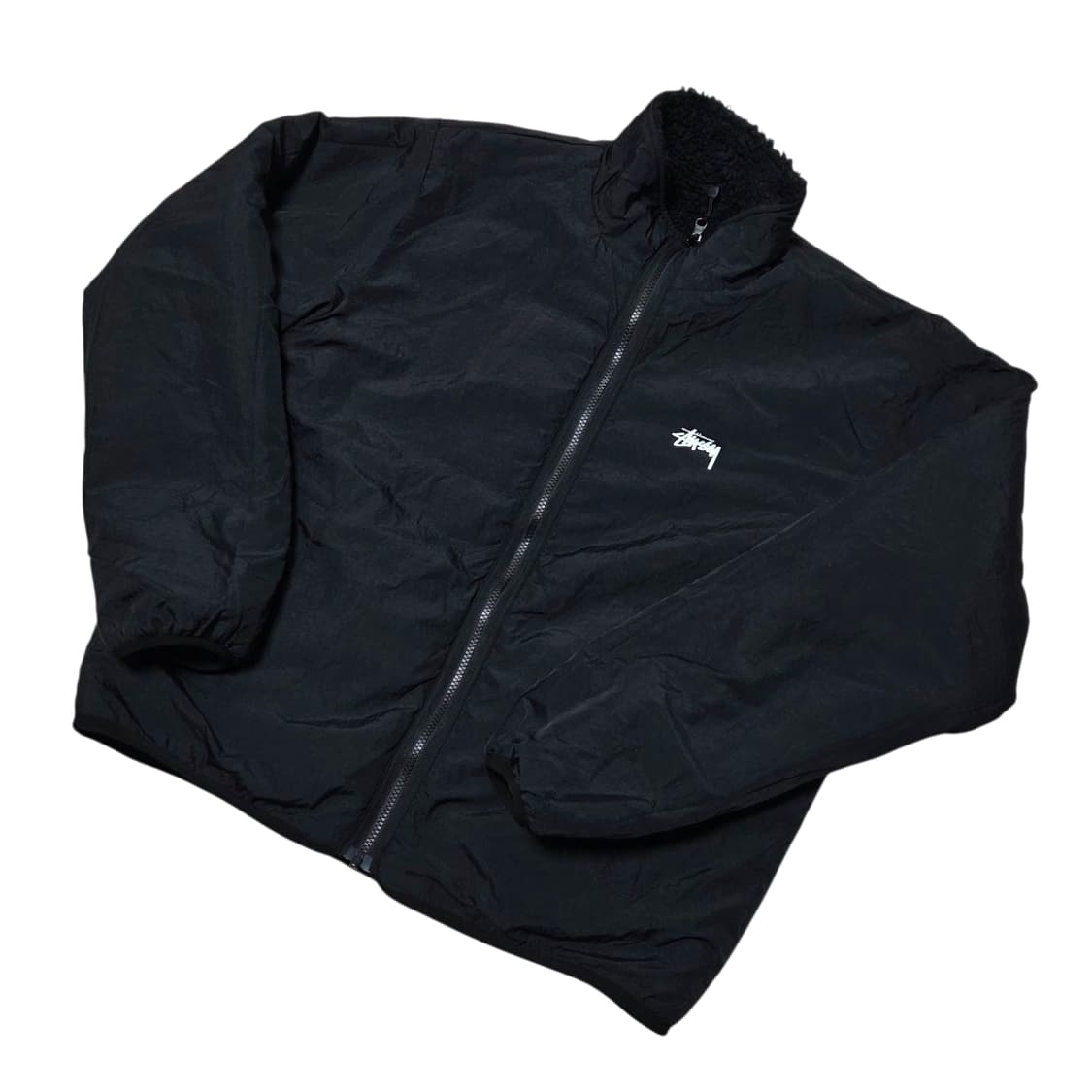 [L] 스투시 쉐르파 리버시블 플리스 자켓 블랙 상품이미지5