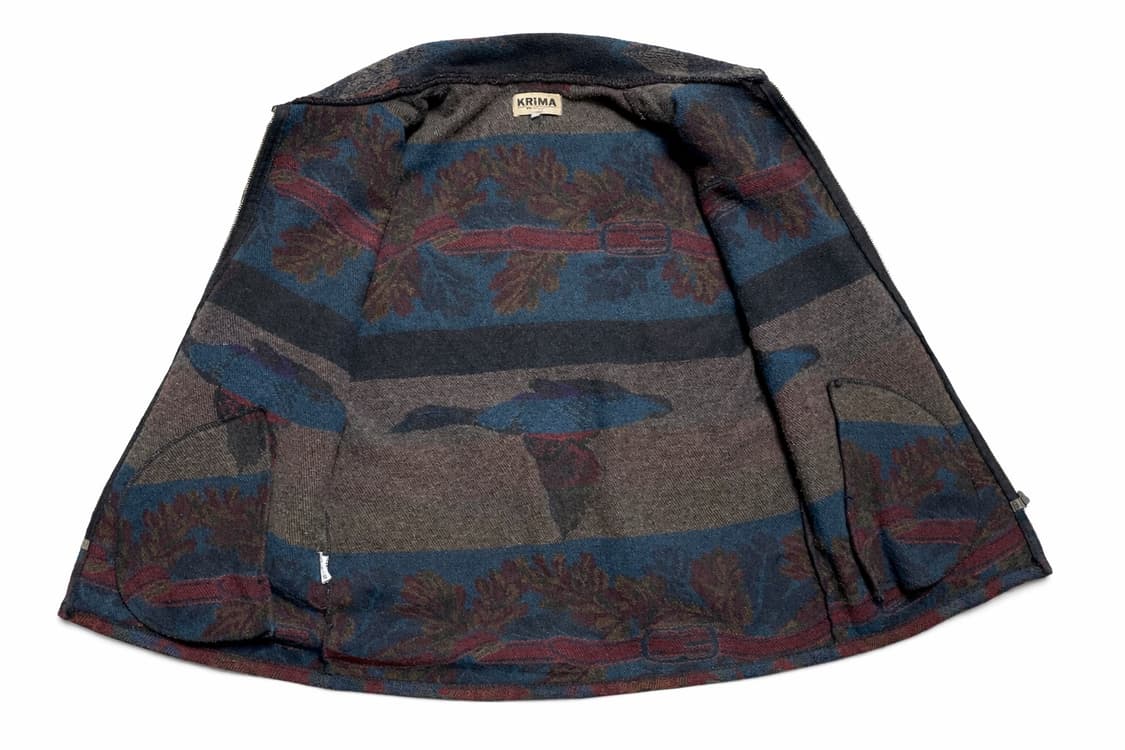 EU 80s~90s 이태리 빈티지 아메카지 울혼방 자카드 패턴 집업 자켓 상품이미지3