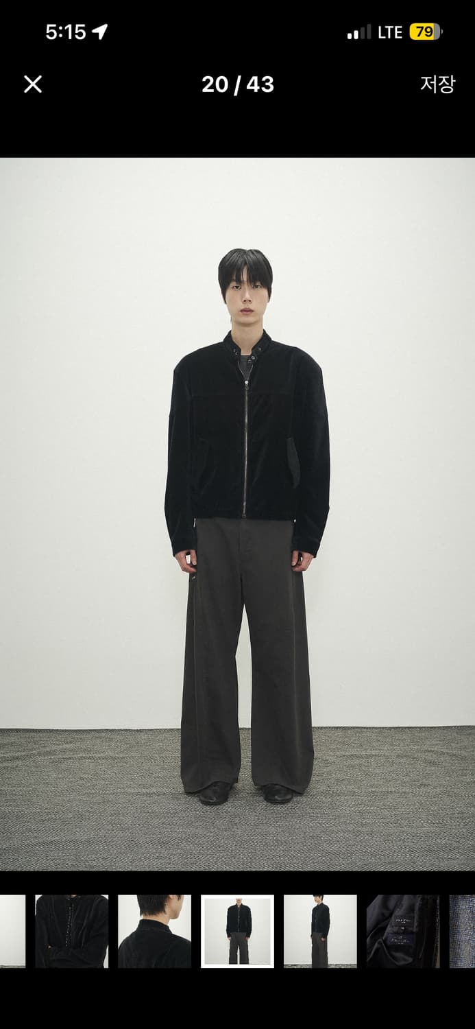 포커페이스 / 워시드 벨벳 바이커 파시드 블루종 V1 / 50 상품이미지5