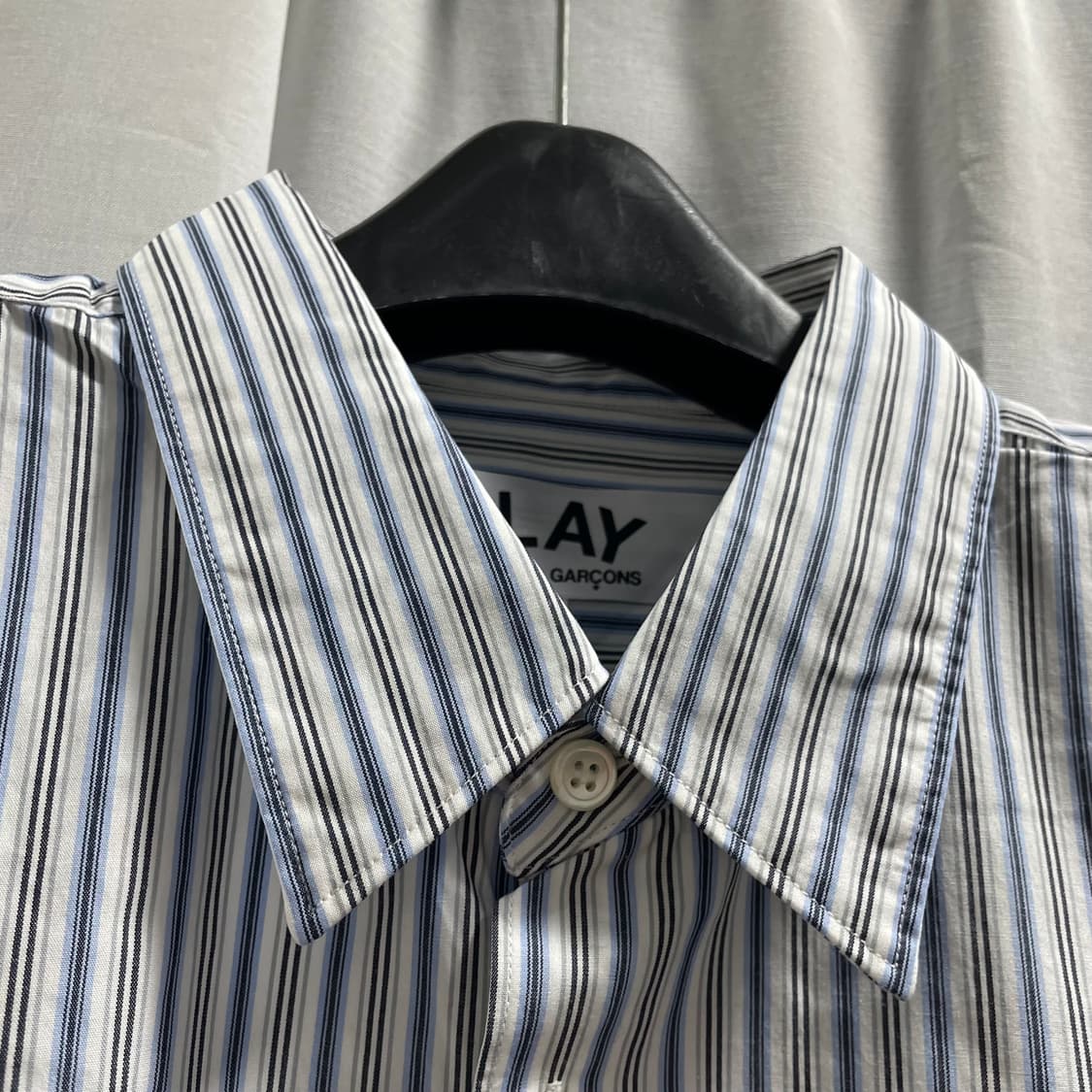 꼼데가르송/ 블랙하트 스트라이프 셔츠/ XL 상품이미지3