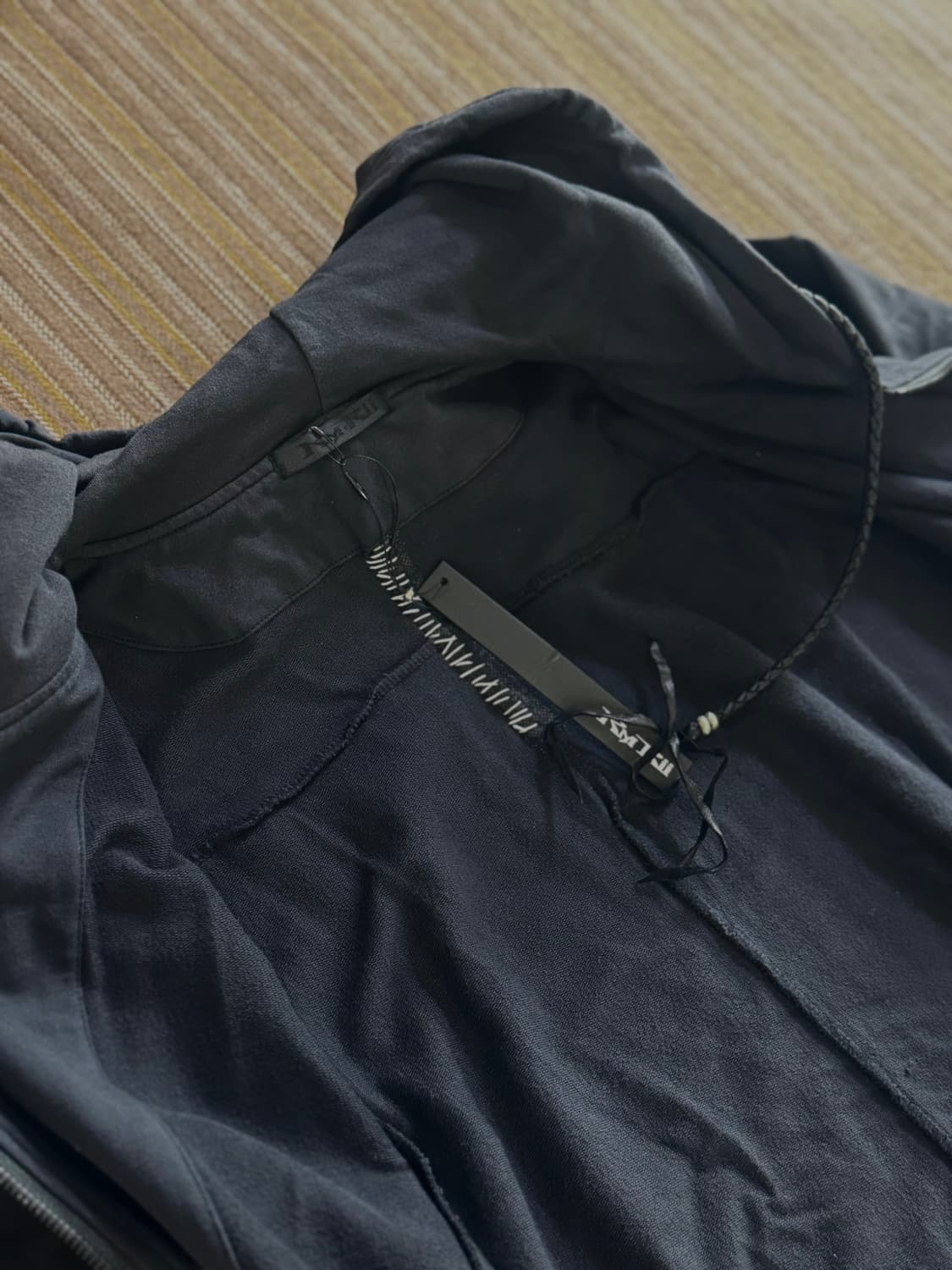 Kmrii 레더 디테일 후드 파카 상품이미지5