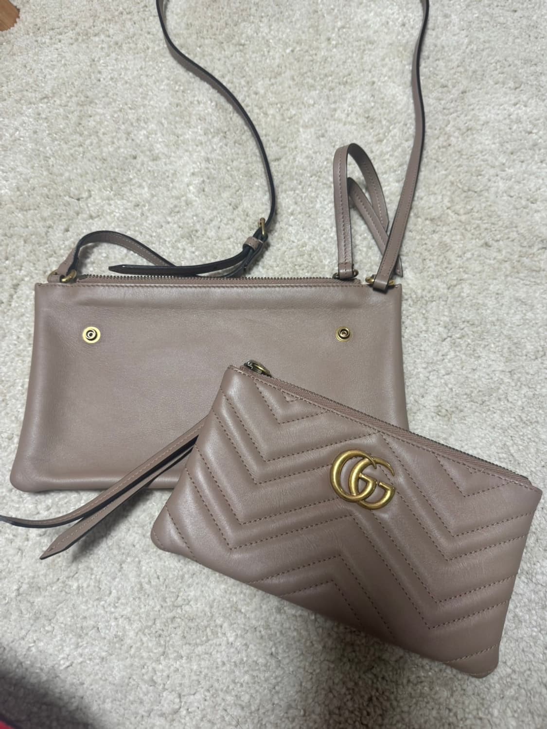 구찌 GG 마몽 마틀라세 미니 숄더백 베이지 상품이미지6