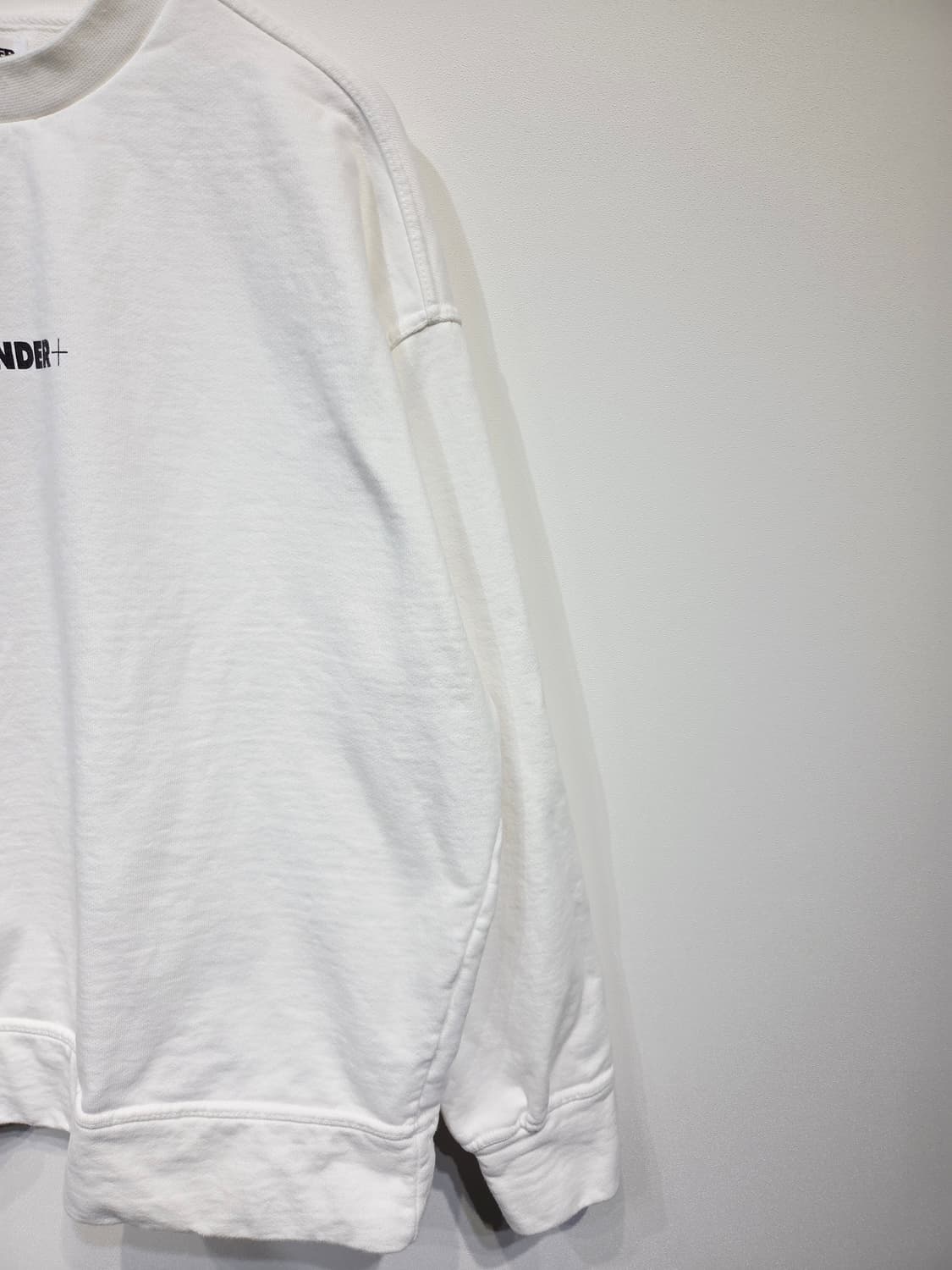 질샌더 화이트 로고 프린트 오버핏 맨투맨_XL 상품이미지4