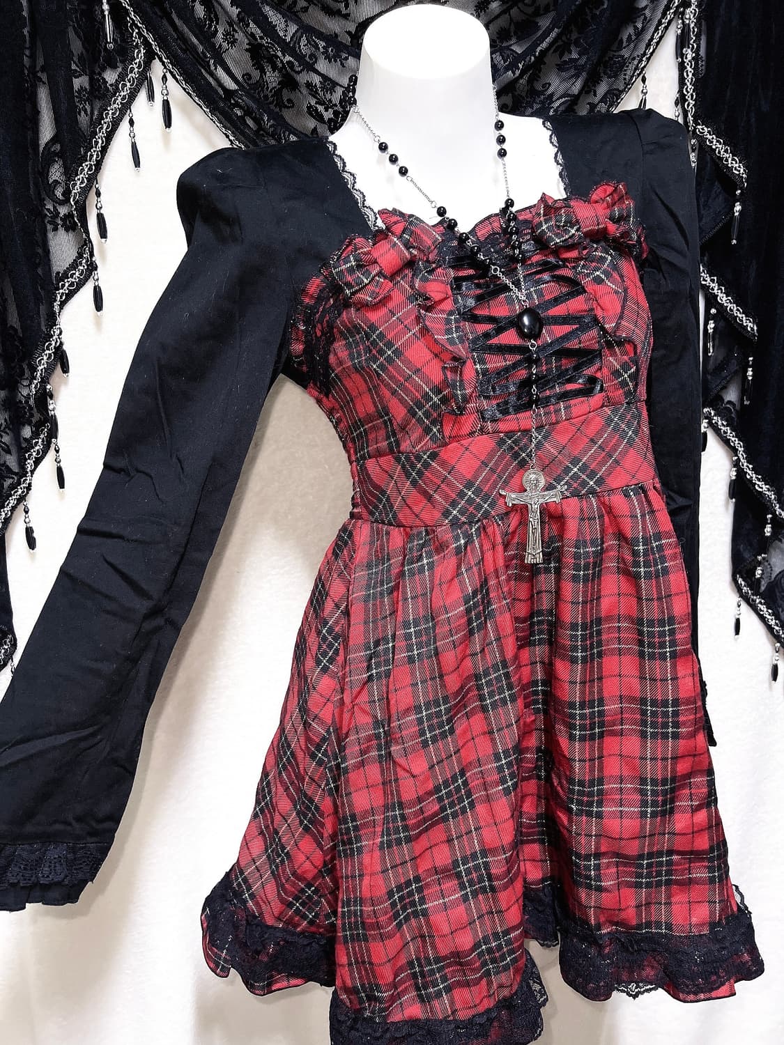 트랄라라 캐캐체 세라 아무 타탄체크 원피스 고스펑크 고딕로리타 갸루  상품이미지1