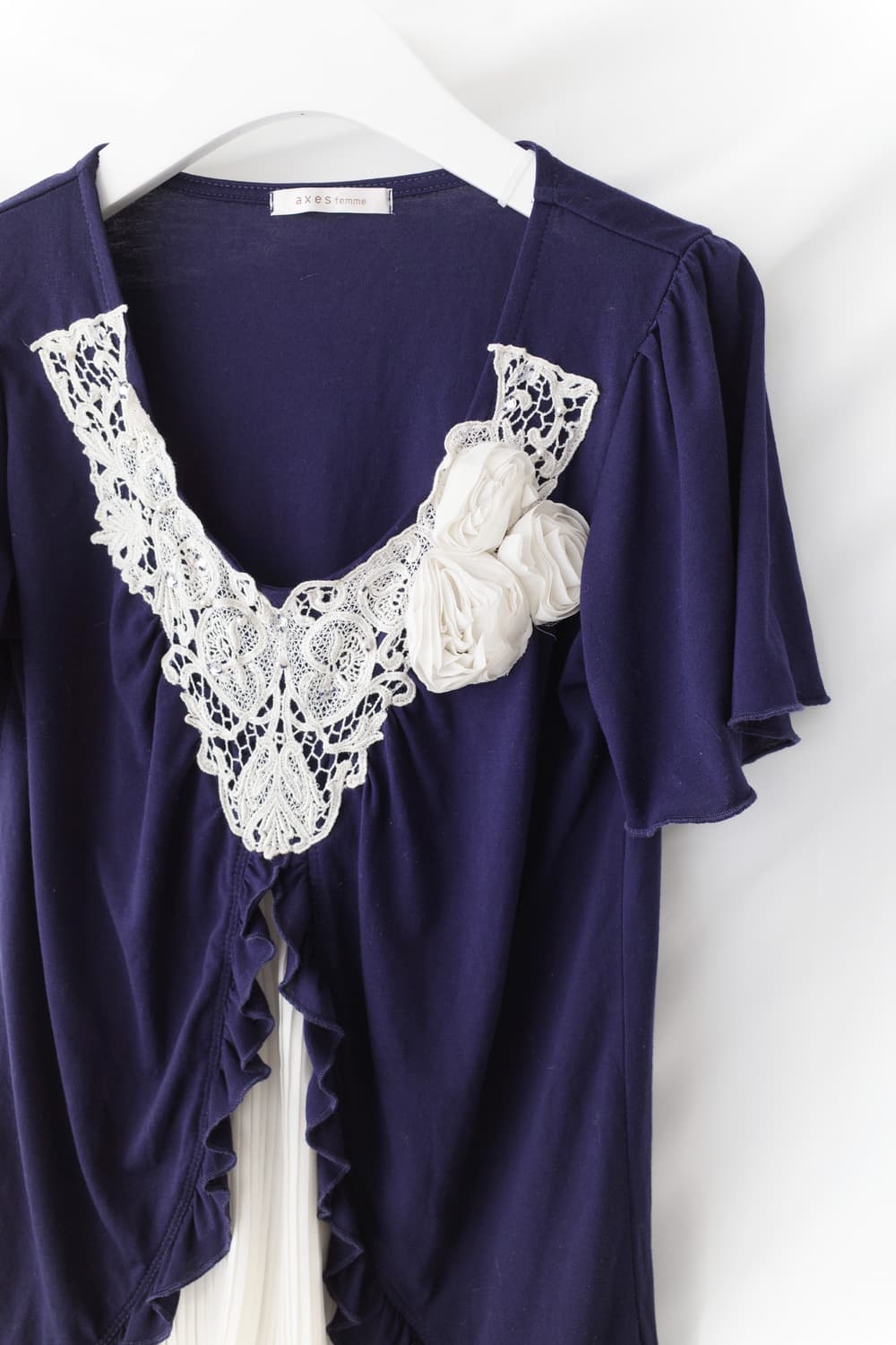 axes femme) flower pleats half T  상품이미지3