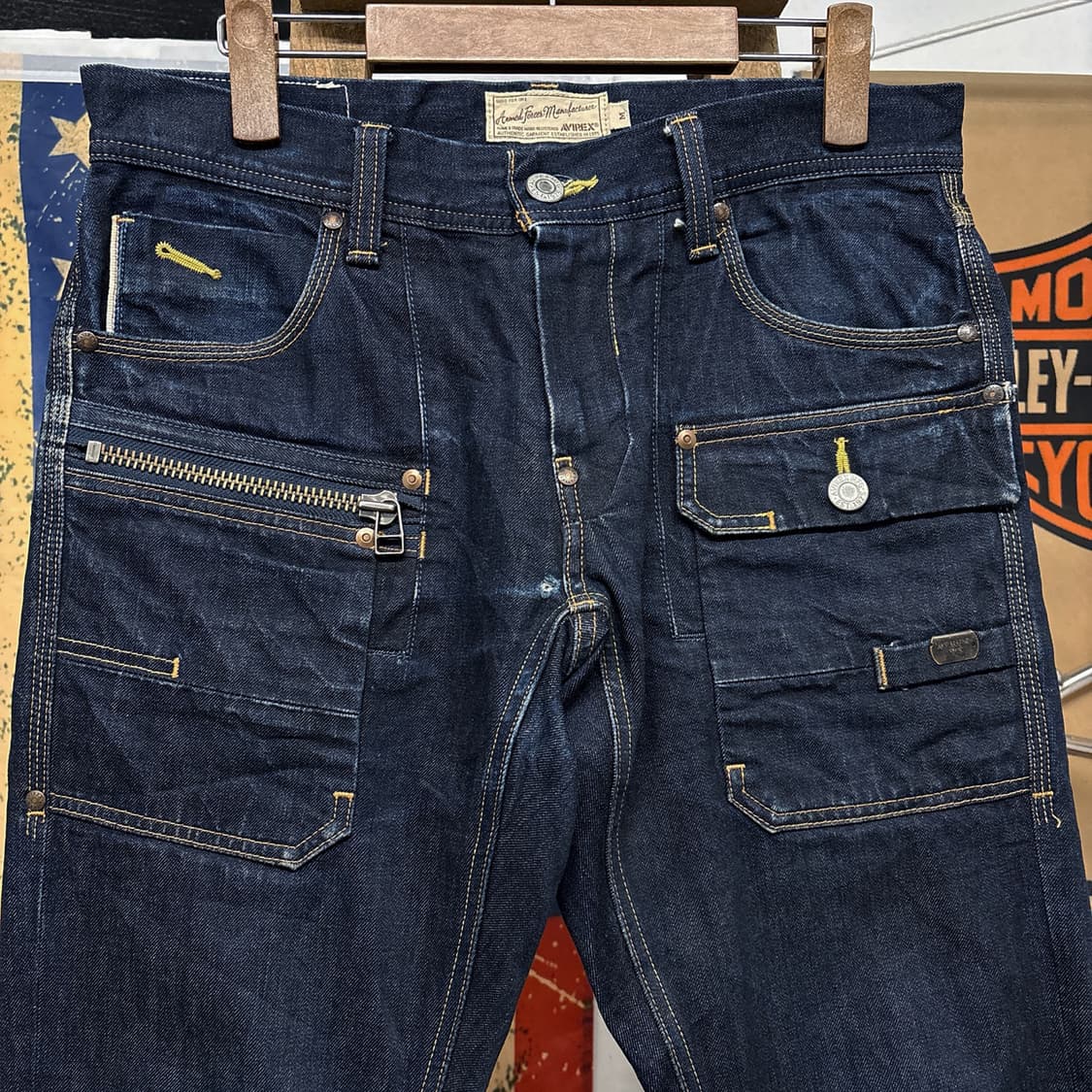 00s 아비렉스 Y2K 밀리터리 베이스 멀티포켓 데님팬츠 N997   상품이미지3