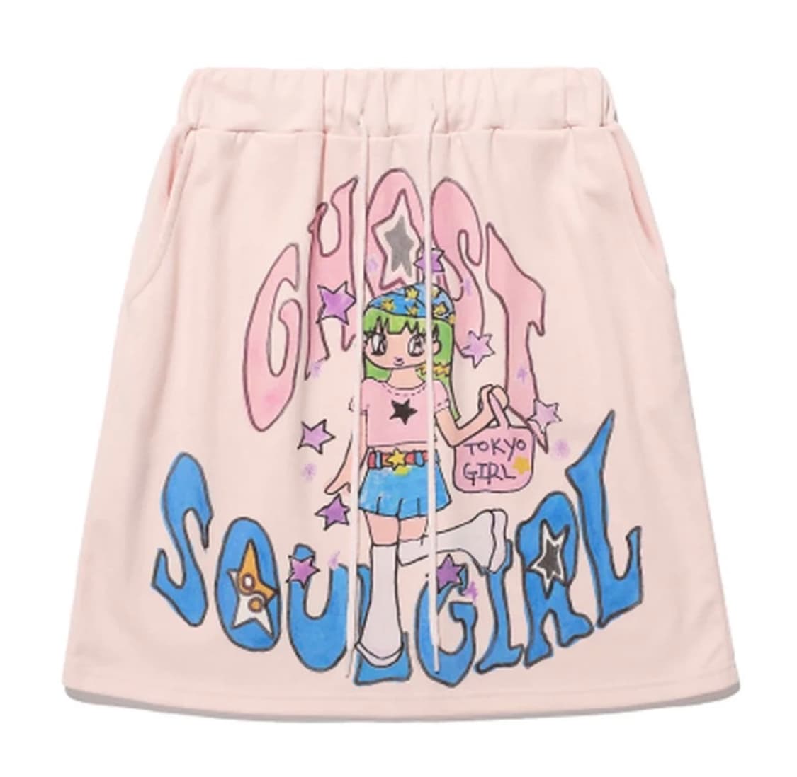 나이스고스트클럽 x 소울푸시캣 고스트소울걸 도쿄 스웻스커트 핑크 상품이미지1