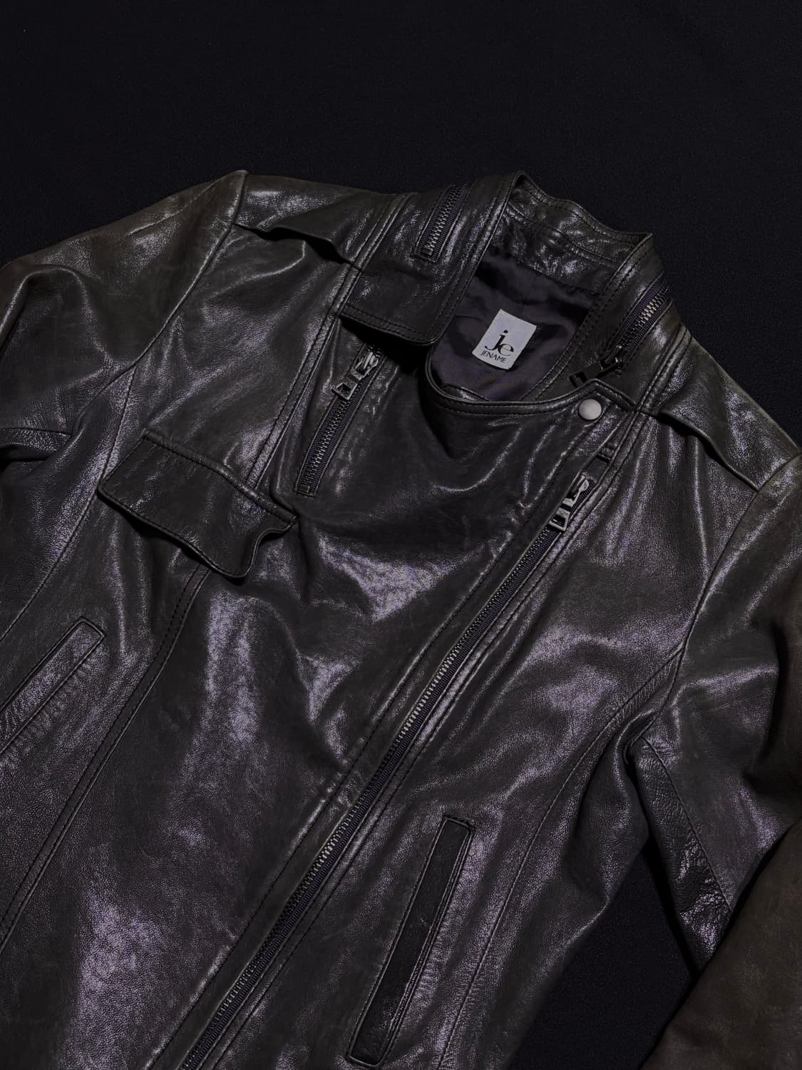 CORTIS style real leather jacket 언발 가죽자켓 상품이미지6
