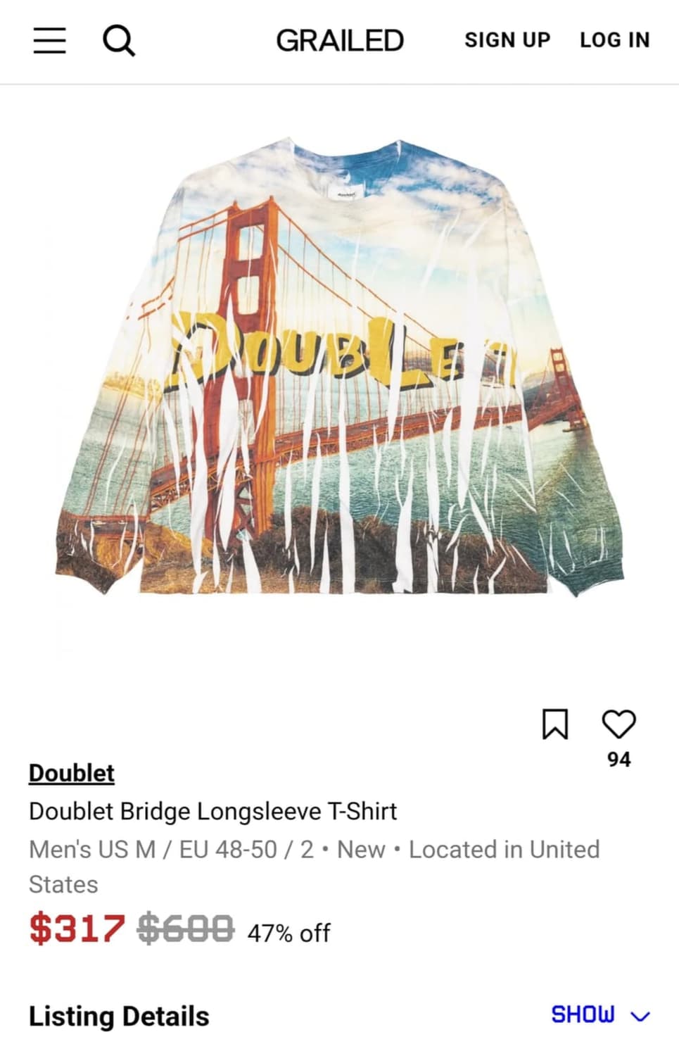19ss Doublet 금문교 프린지 롱슬리브 상품이미지3