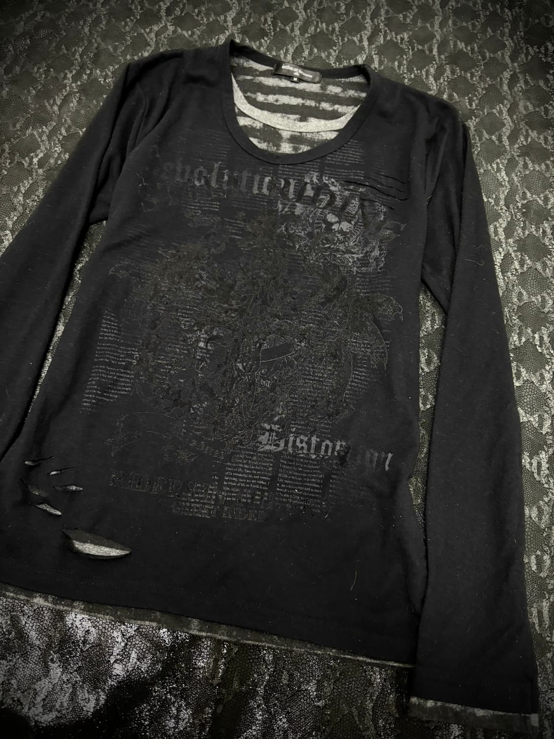 00’s Archive Gothic Print Layered Sleeve 상품이미지4