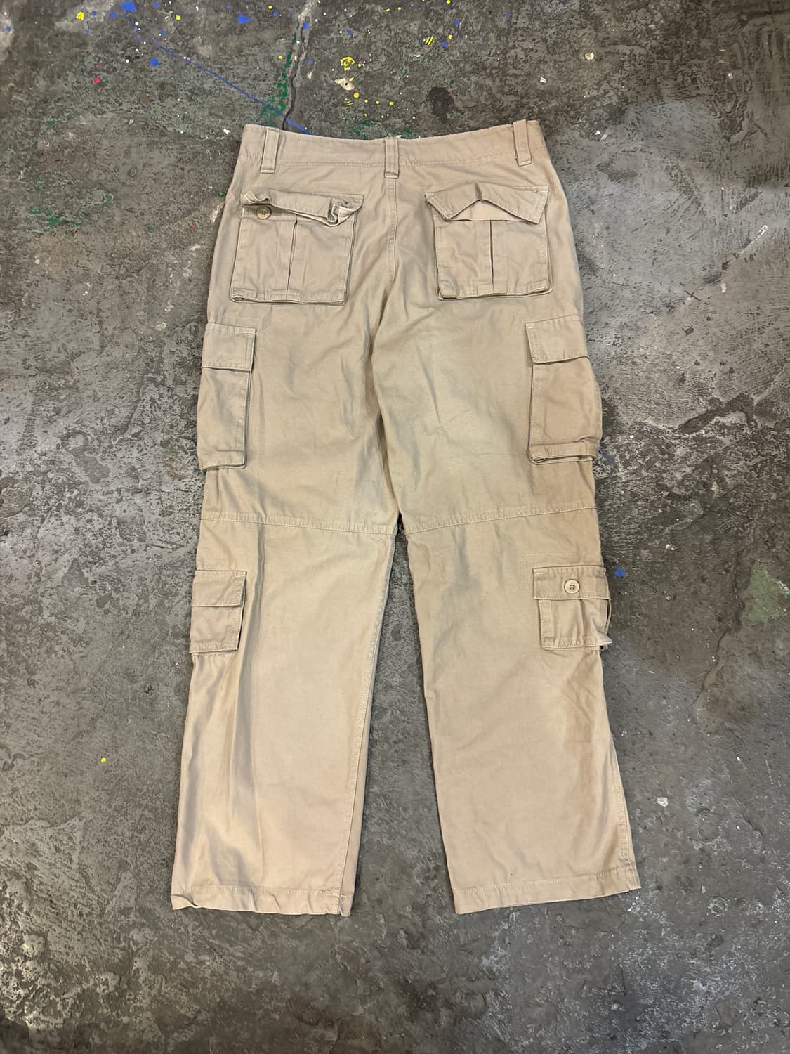 빈티지 카키 와이드 카고팬츠 상품이미지10