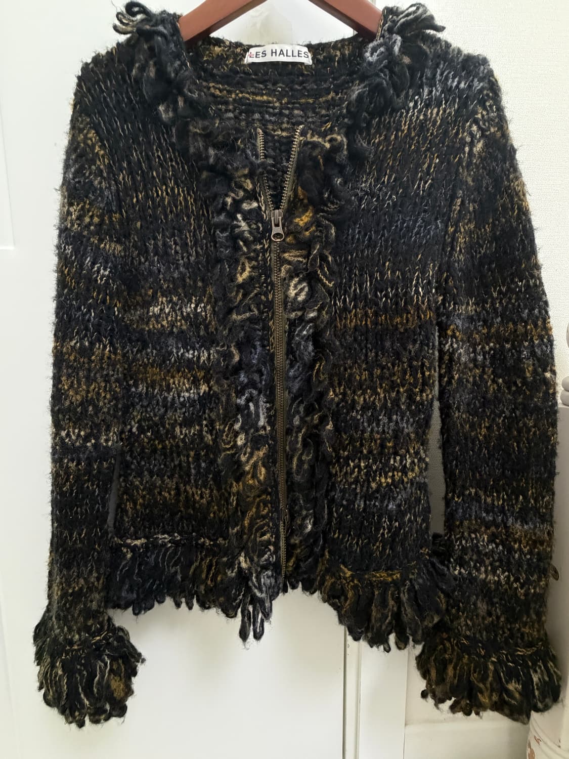 투웨이 부클 울 니트 가디건 집업 헤어리 상품이미지4