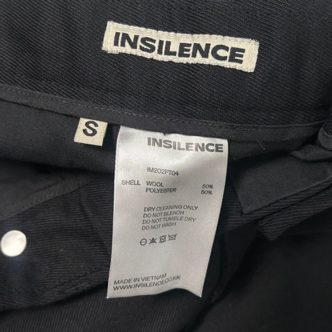 INSILENCE 와이드 울 팬츠 블랙 S 상품이미지6