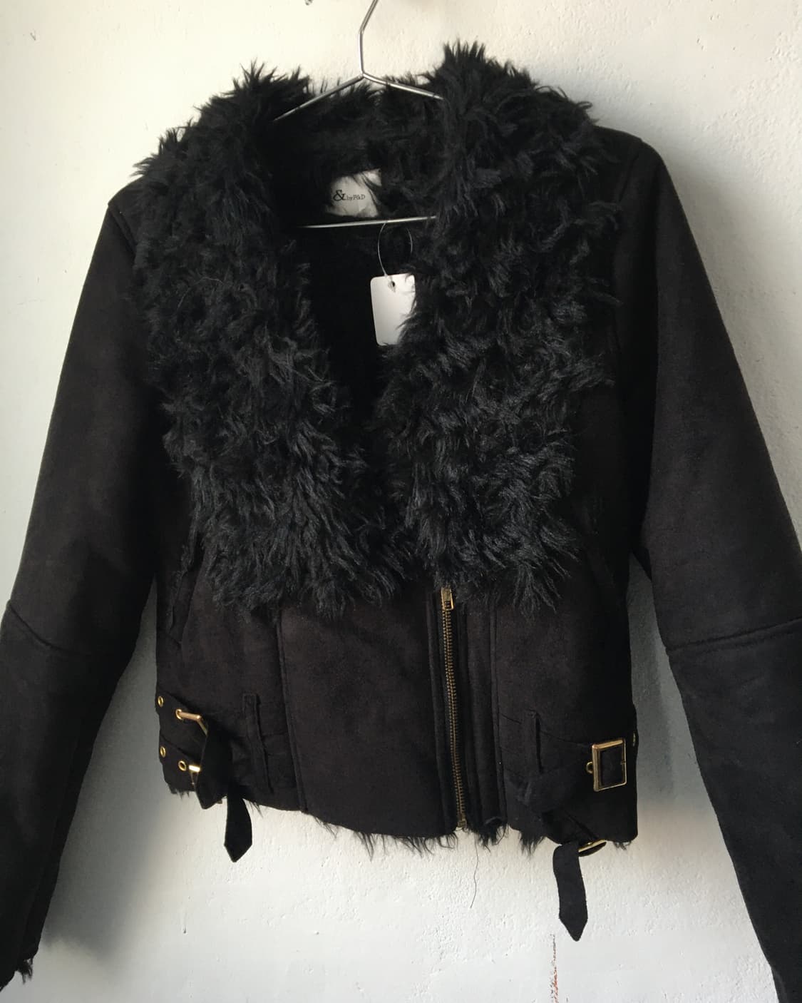 Fake fur point belted mustang 상품이미지3