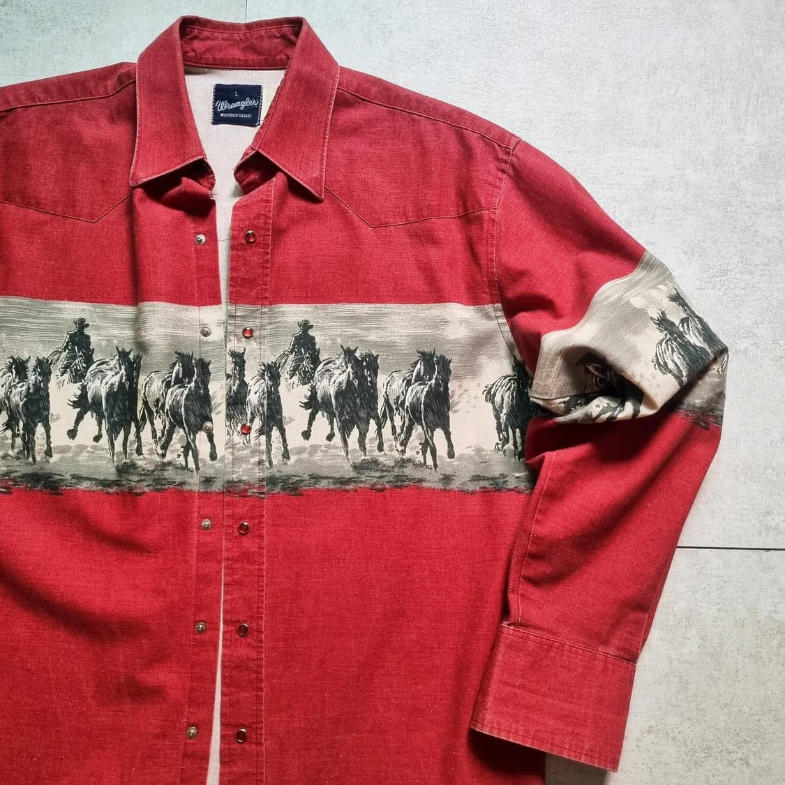 80s USA Wrangler Western Shirt L(110)sz 상품이미지1