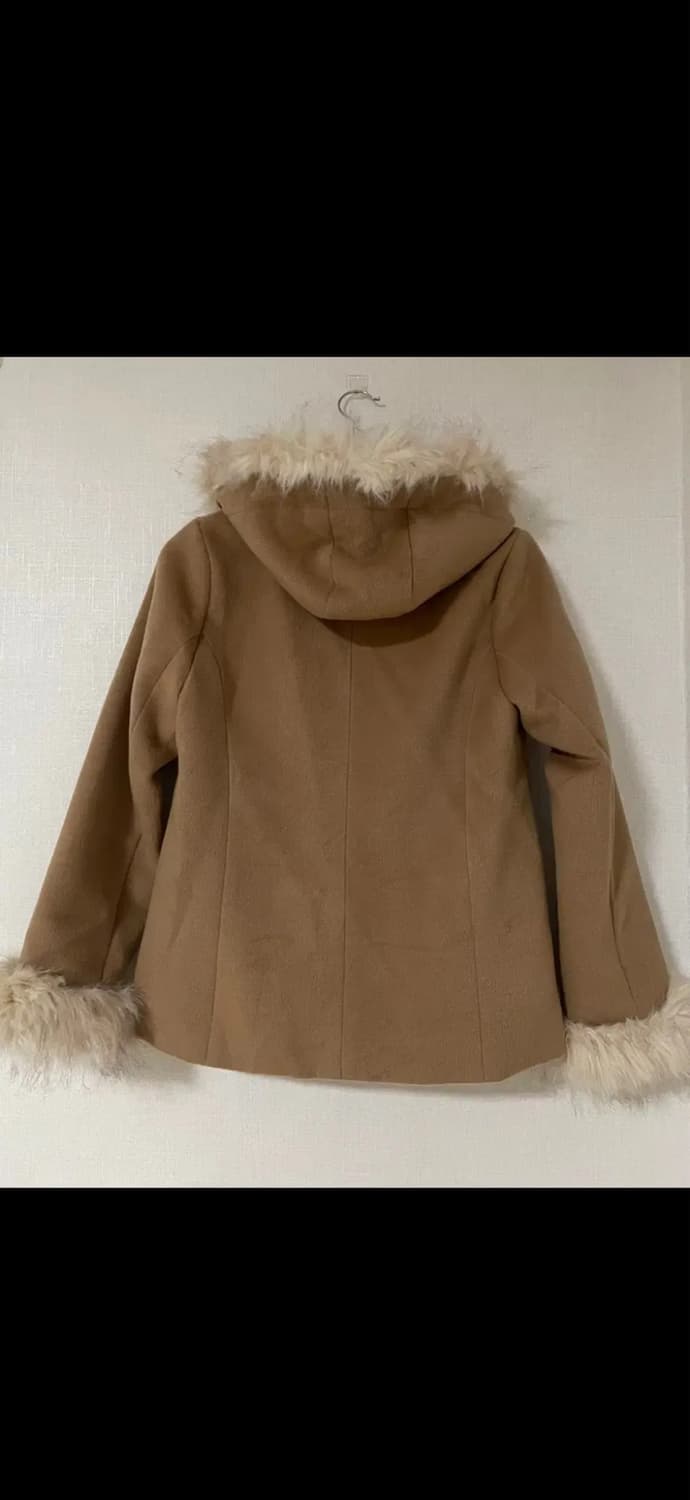 🦙[일본 빈티지] 베이지 털 후드 숏코트🧥 상품이미지2