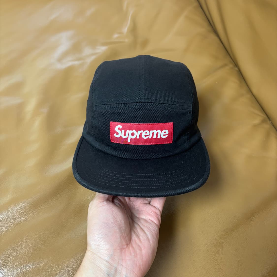 Supreme 슈프림 블랙 레드 박스로고 캠프캡 모자 (Black) 상품이미지2