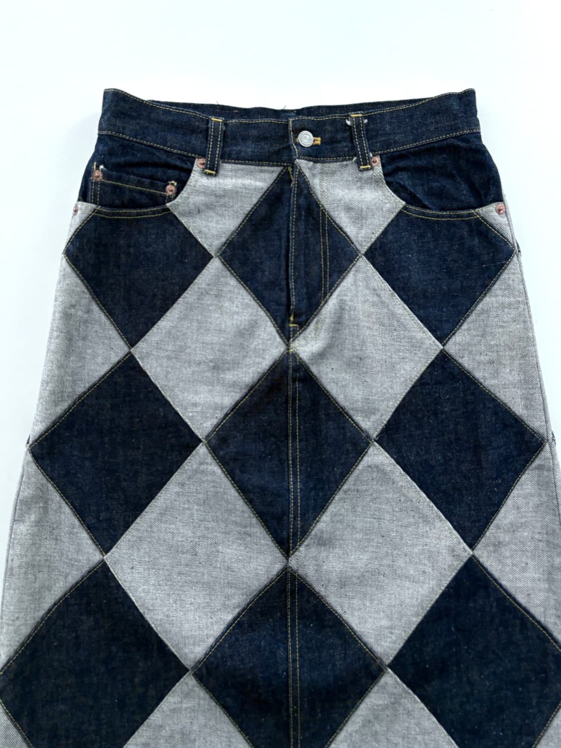 오존 커뮤니티 다이아몬드 패치워크 스커트 상품이미지2