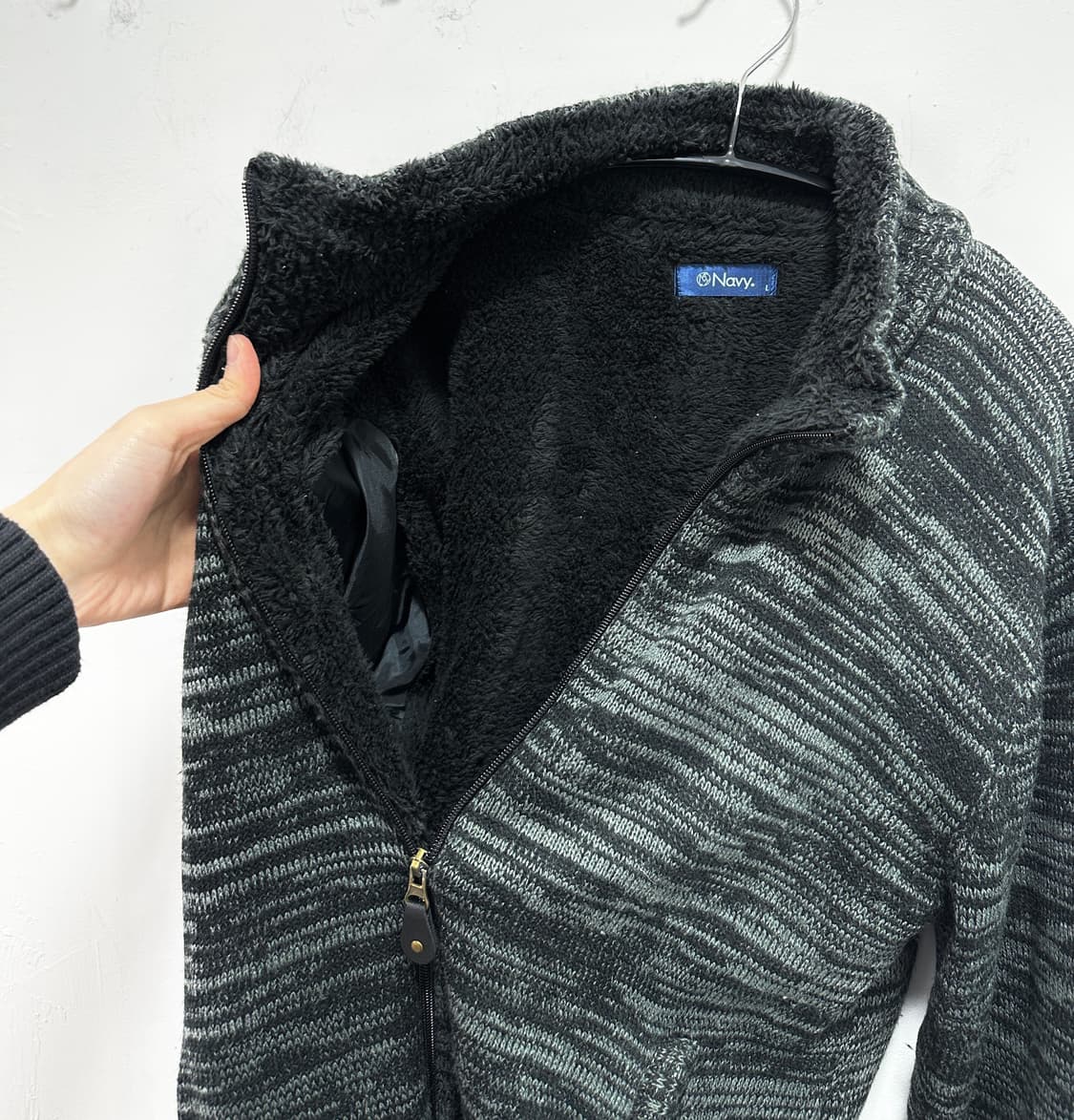 NAVY fur knit cardigan 상품이미지7