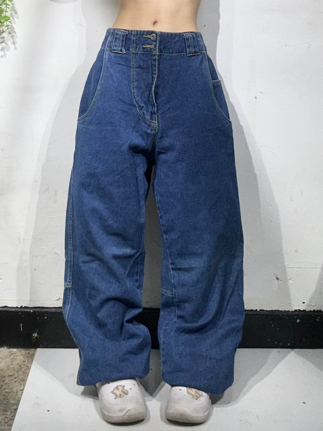 일본 빈티지 중청 쿠닌 와이드 데님 힙합 팬츠 청바지 L 상품이미지2