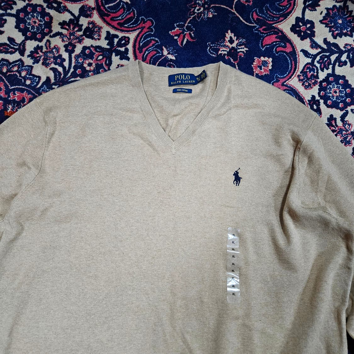 (미사용)폴로랄프로렌 파마코튼 브이넥 스웨터 니트 XL size 상품이미지2