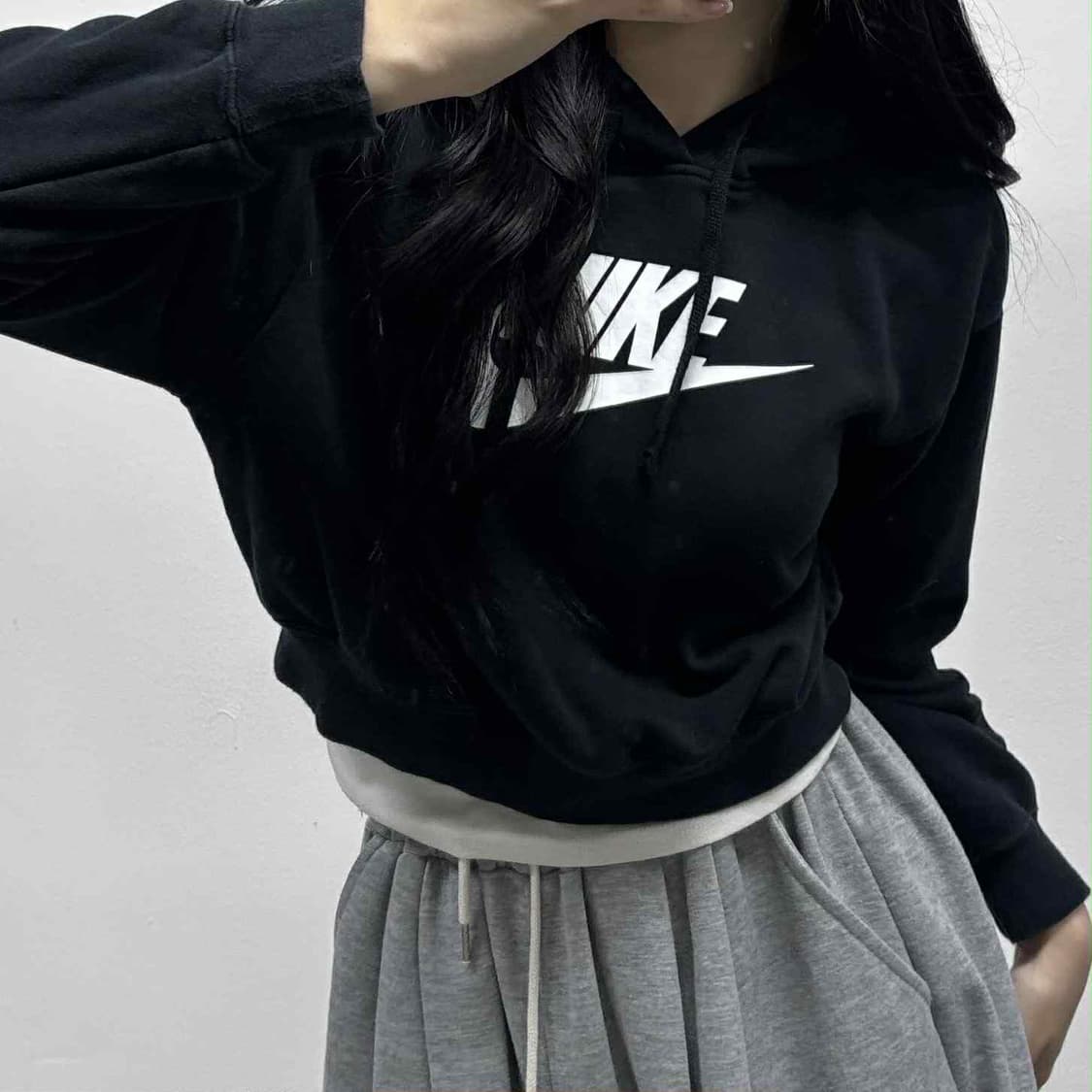 나이키 신형 세미크롭 걸즈 스웨트셔츠 후드티(S) 상품이미지1