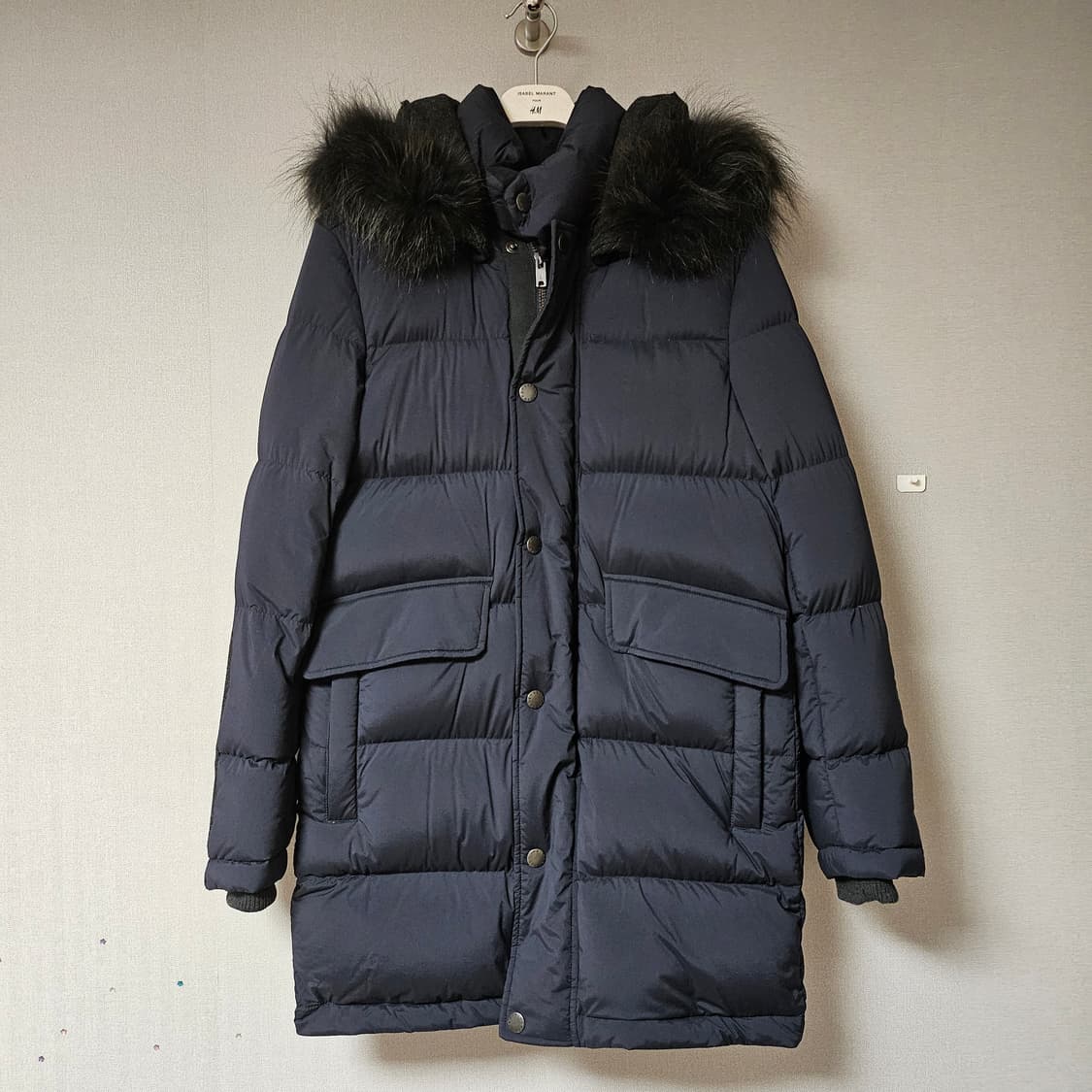 커스텀멜로우(customellow) 라쿤퍼 구스다운 롱패딩 상품이미지1