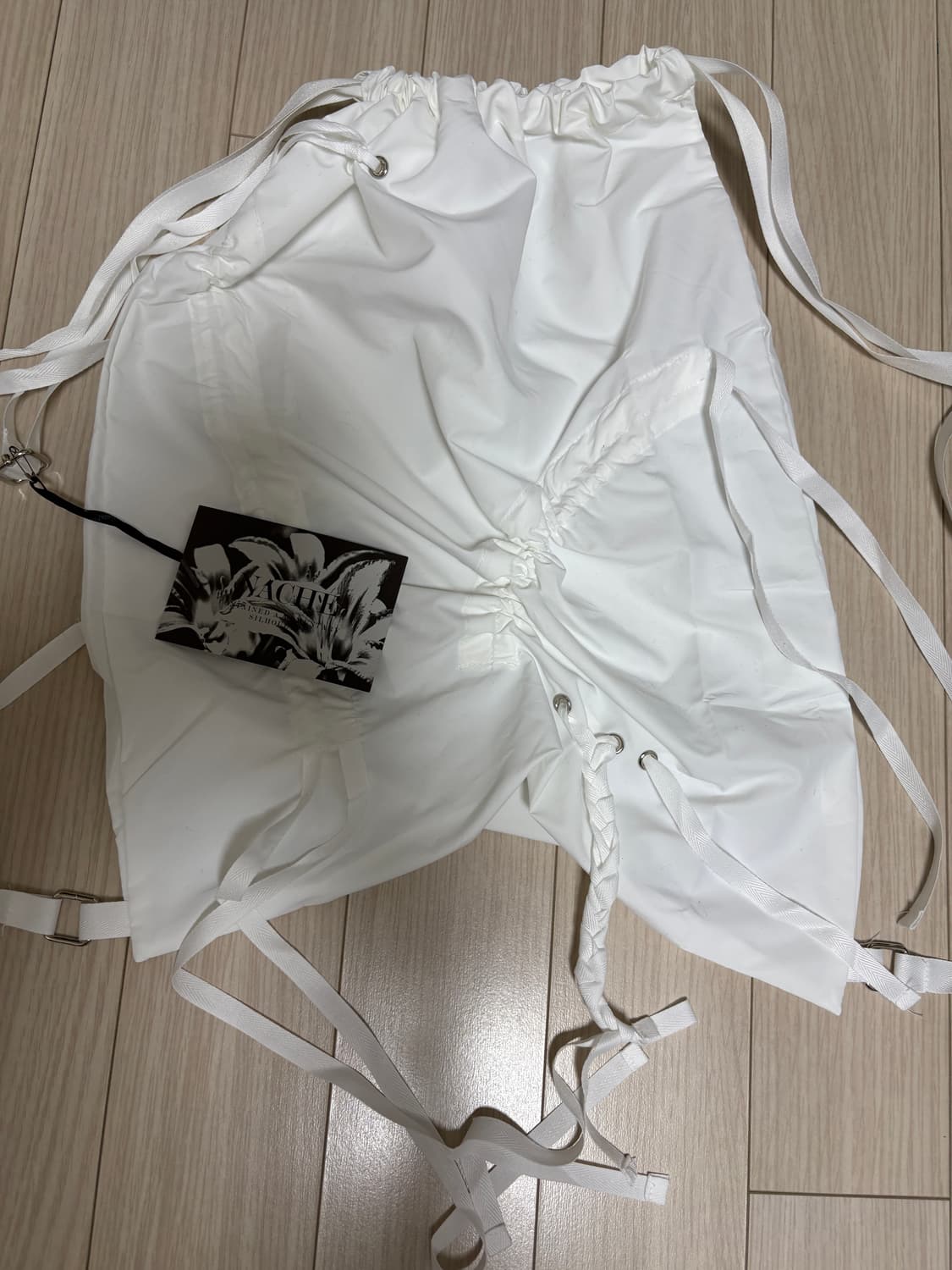 나체 LIGHT 셔링 짐쌕 백팩 화이트 상품이미지3