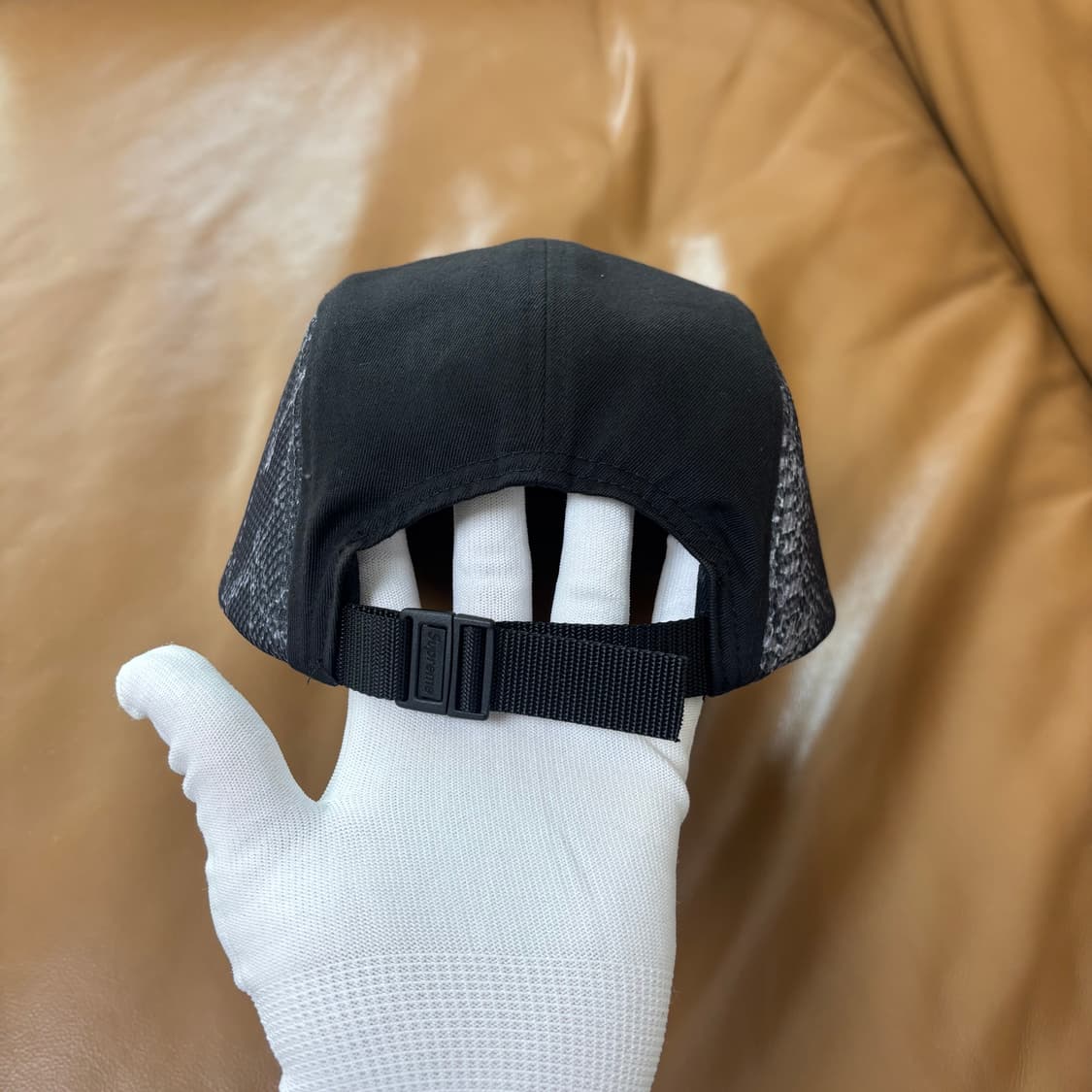 슈프림 캠프캡 모자 박스로고 스네이크 워시드 블랙 상품이미지7