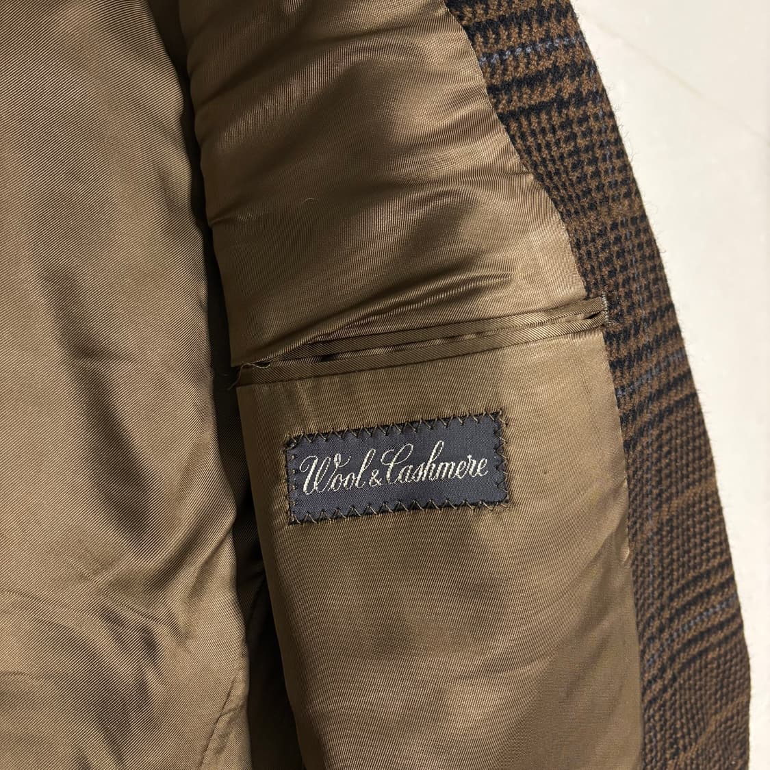 정품 에르메네질도 제냐 브라운 타탄체크 울 캐시미어 블레이저 자켓 상품이미지8