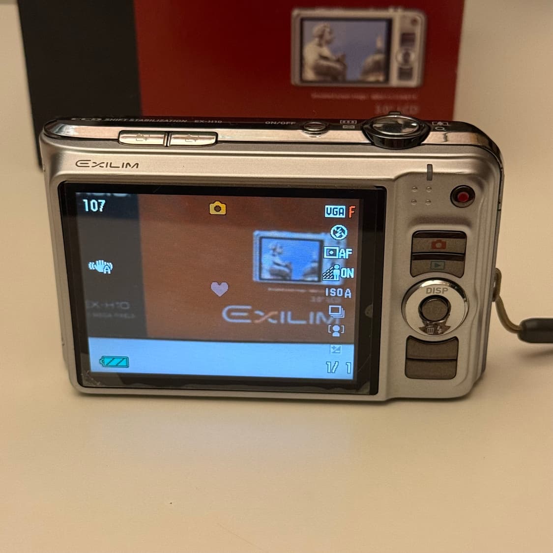 풀박스) 카시오 엑슬림 EX-H10 빈티지 디지털 카메라 디카 실버 상품이미지8