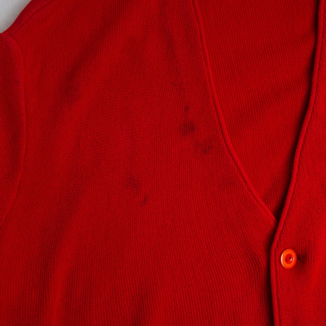 70s Chemise 라코스테 아크릴 가디건 레드 상품이미지6