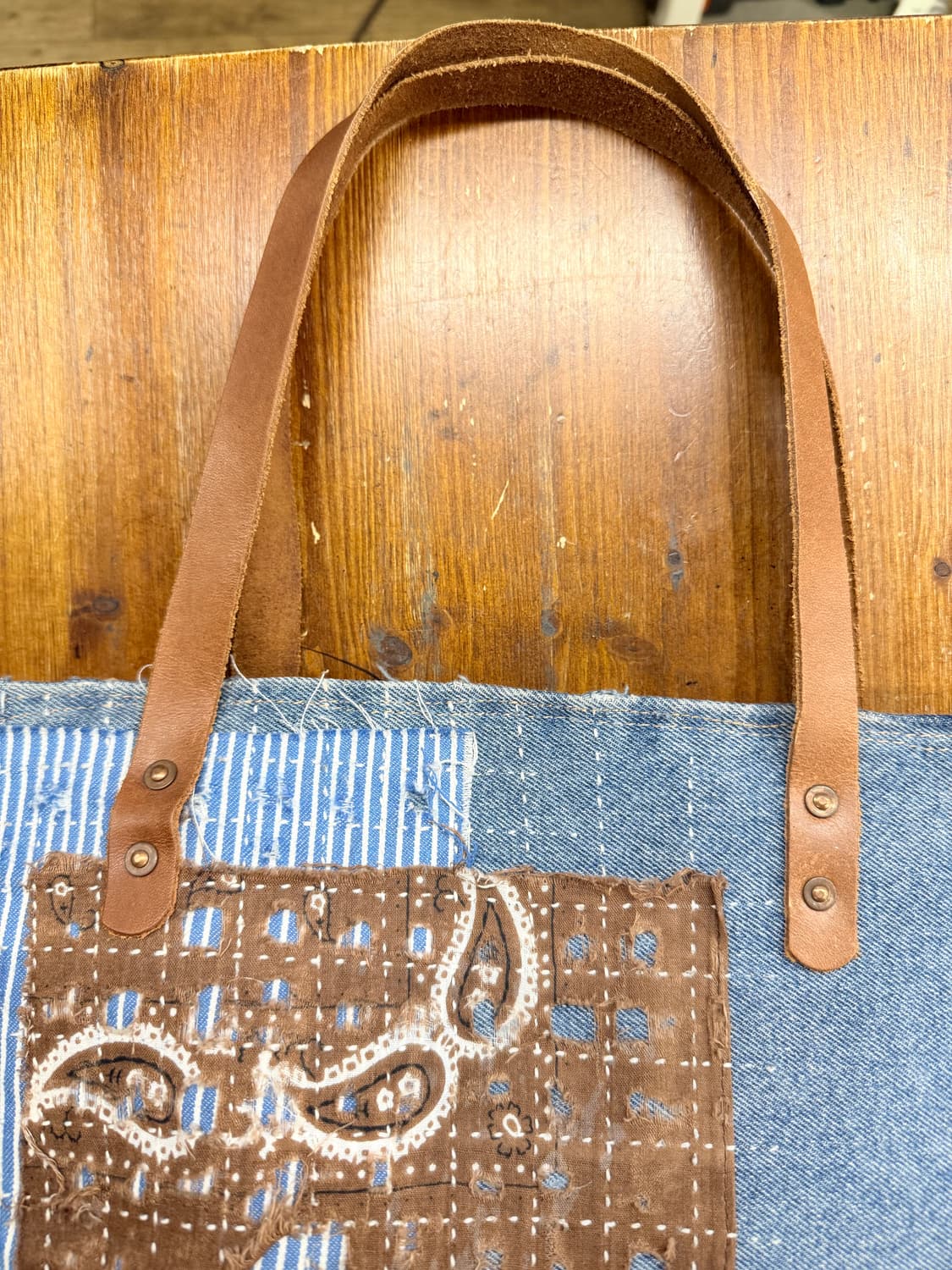 빈티지 데님 패치워크 토트백  상품이미지5