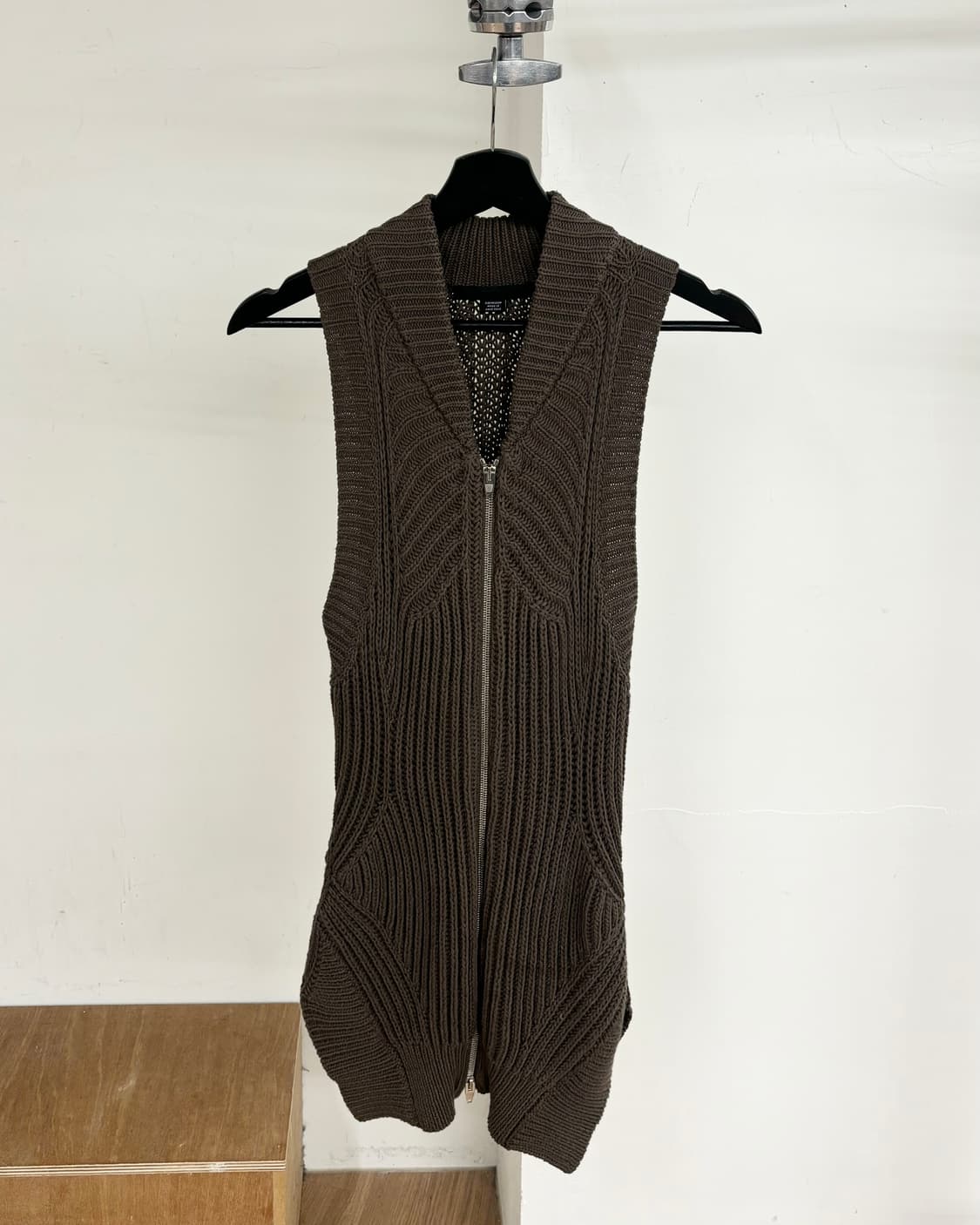 알렉산더 왕 카키 집업 울 블렌드 니트 조끼 상품이미지1