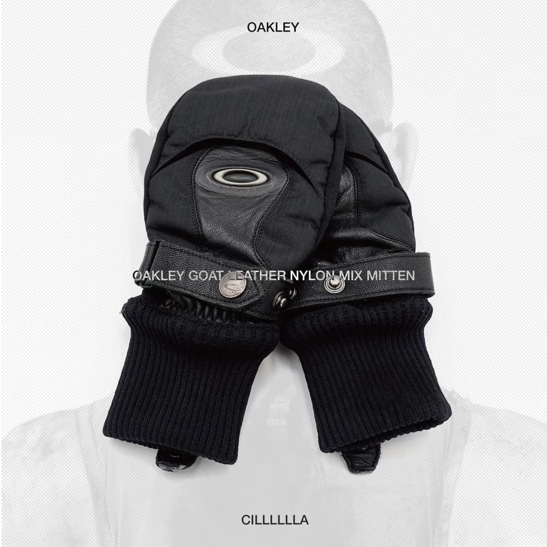 OAKLEY 오클리 염소가죽 나일론 믹스 미튼 벙어리 장갑 상품이미지1