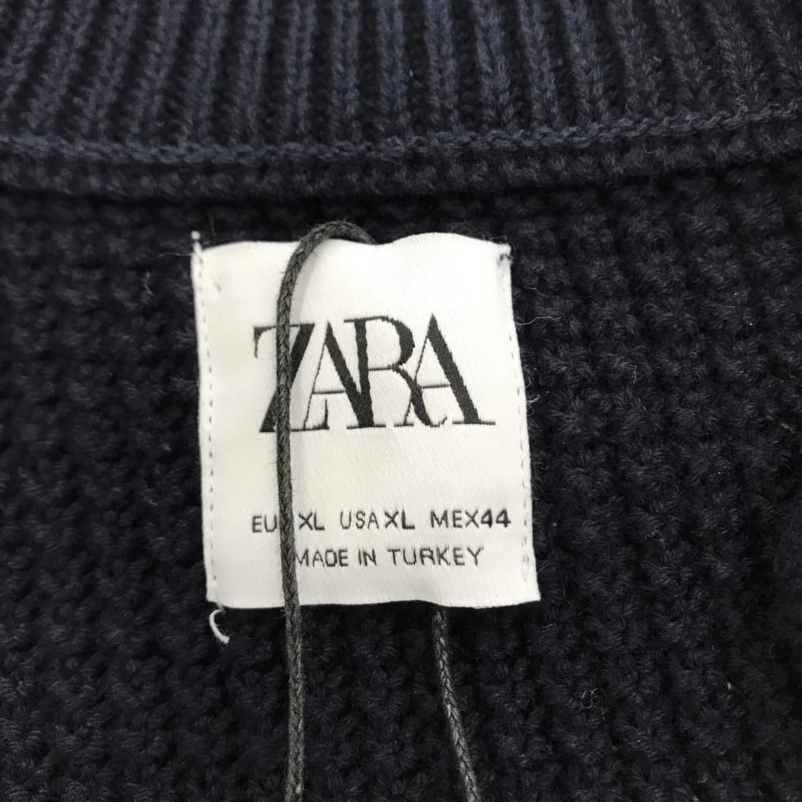 자라 투웨이 니트집업 네이비 새상품 [XL] 상품이미지5
