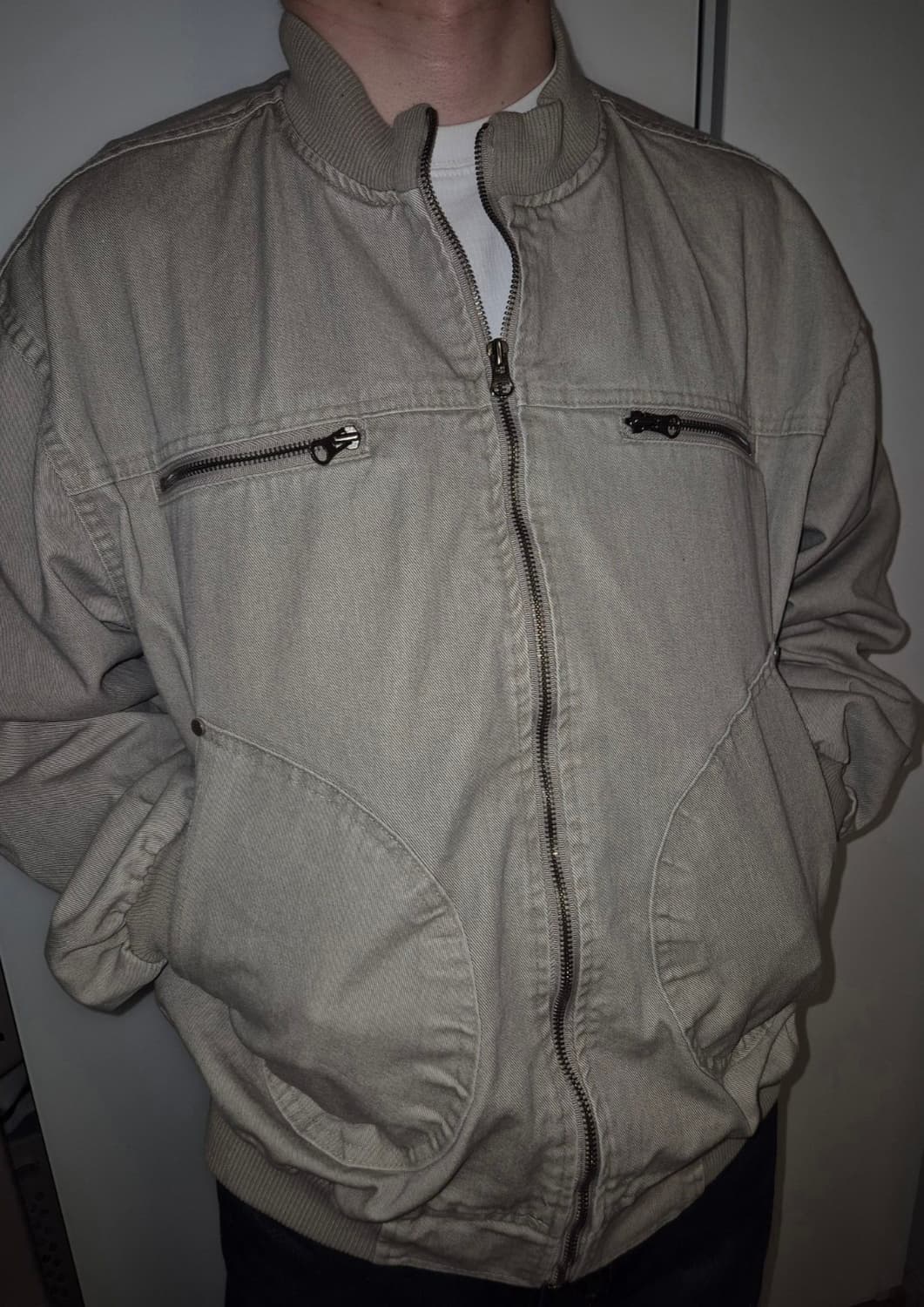 스포티에이드 마켓템 입질 베이지 봄버 자켓 상품이미지1