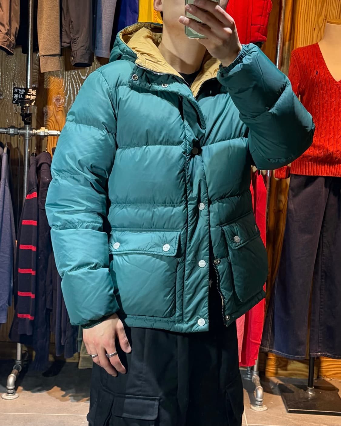 M Carhartt 칼하트 투포켓 아메카지 그린 푸퍼 상품이미지1