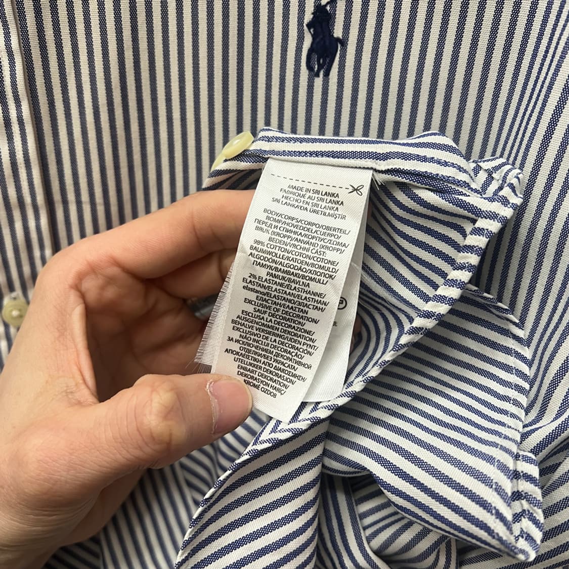 폴로 랄프로렌 커스텀핏 스트라이프 옥스포드 셔츠 남방 L 상품이미지4