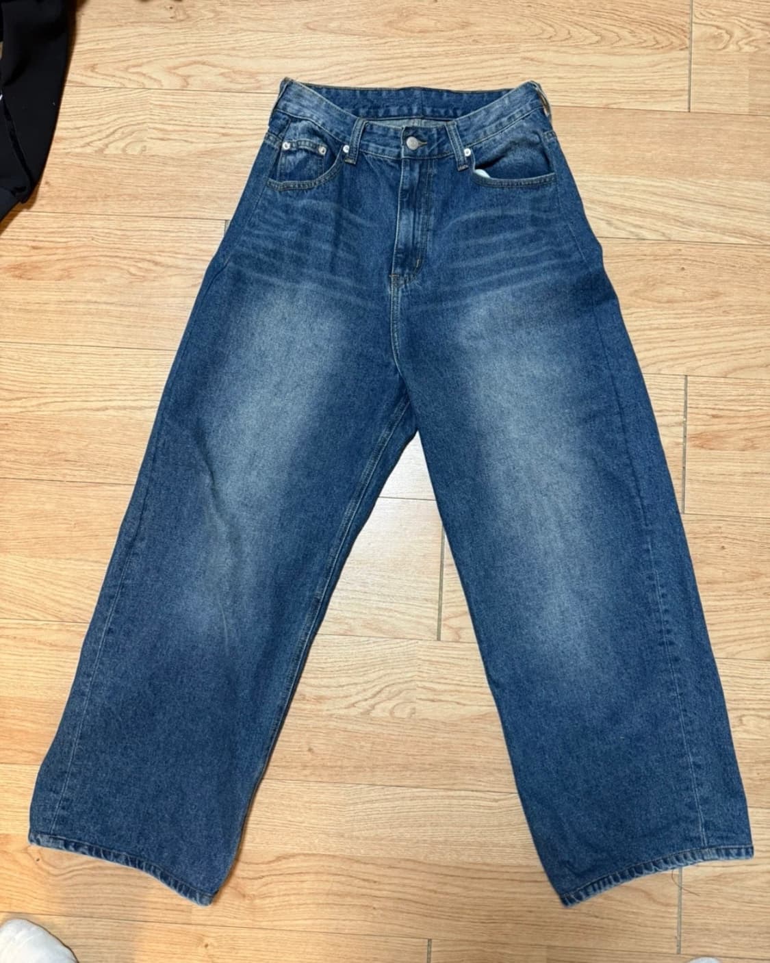 (28~30size) 와이드핏 워싱 진청 데님팬츠 상품이미지1