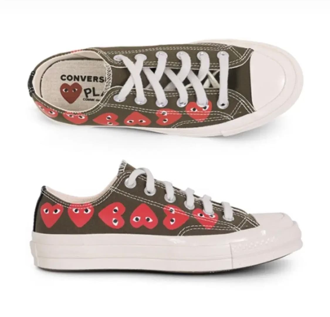 꼼데가르송x척테일러 콜라보 로우 카키 270 상품이미지1