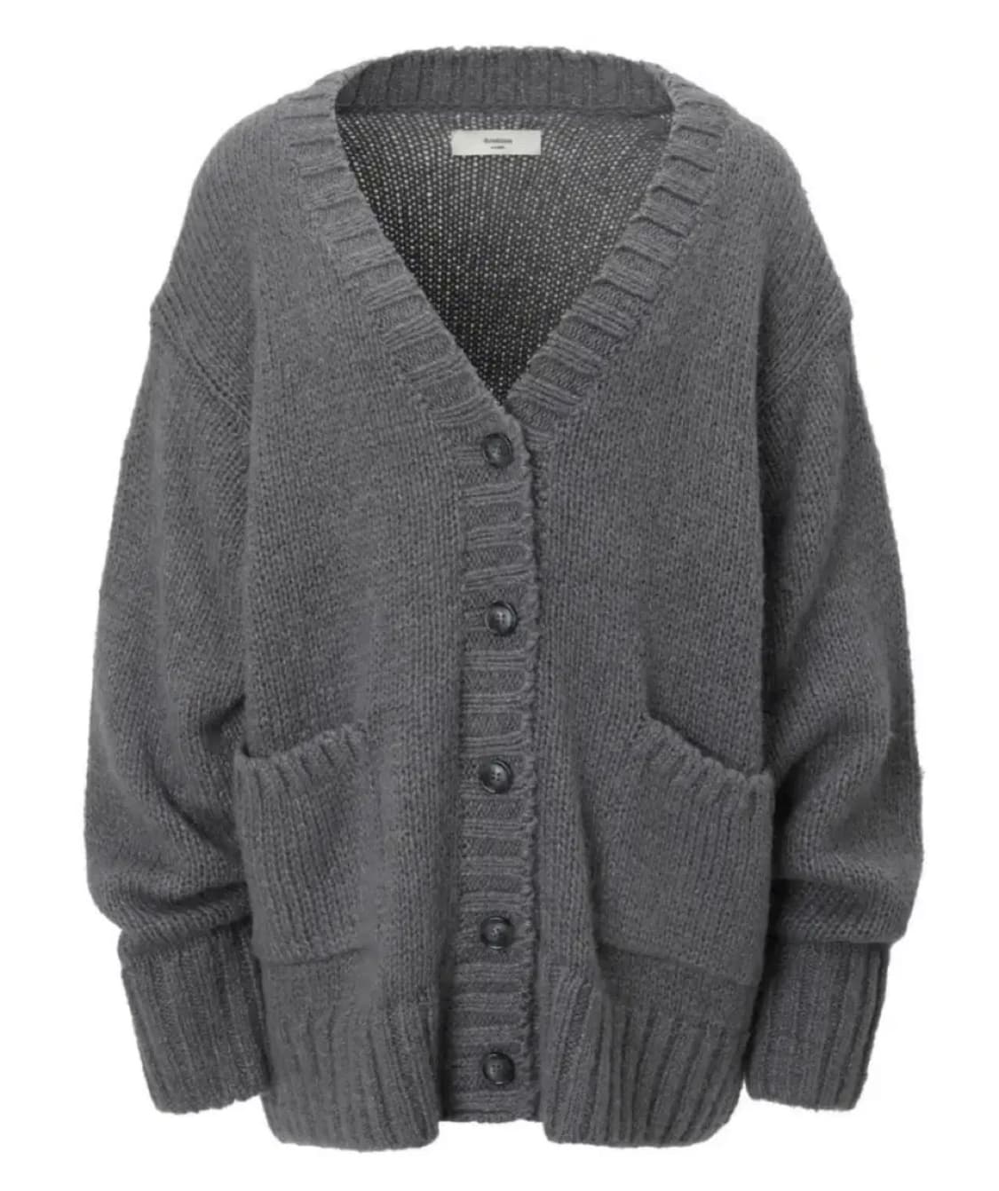 쓰리타임즈 루즈 피넛 가디건 그레이 상품이미지1