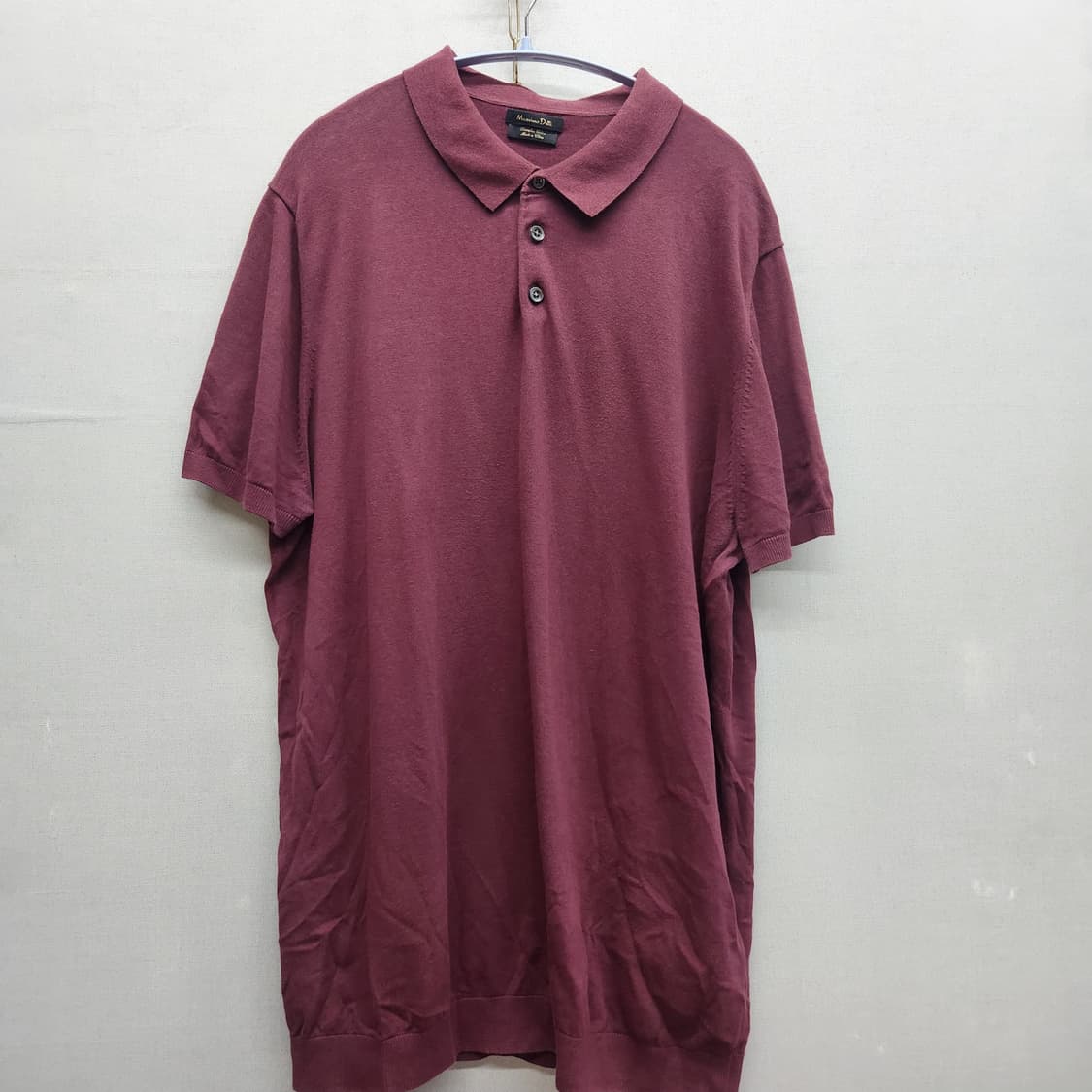 마시모두띠 버건디 니트 반팔 카라 XL(L~XL) 상품이미지1