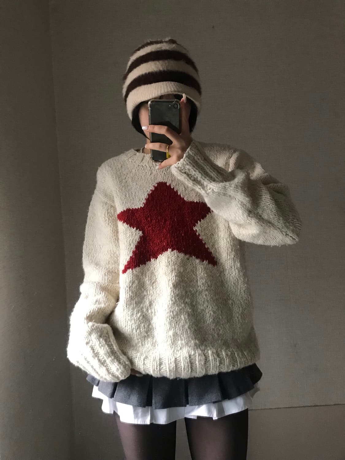 빈티지 스타 부클 니트 상품이미지3