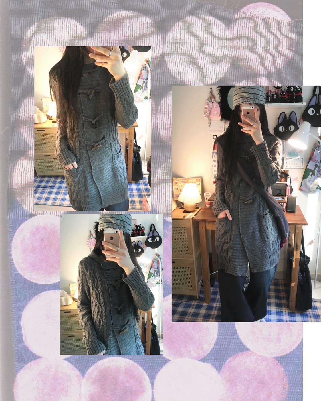vintage toggle button cardigan gray 상품이미지1