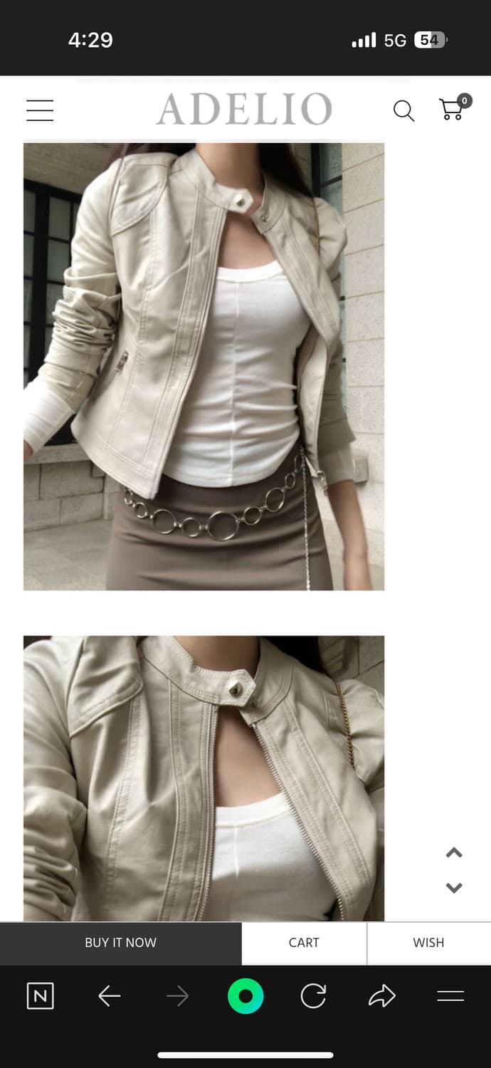 아델리오 레더자켓 베이지 상품이미지2