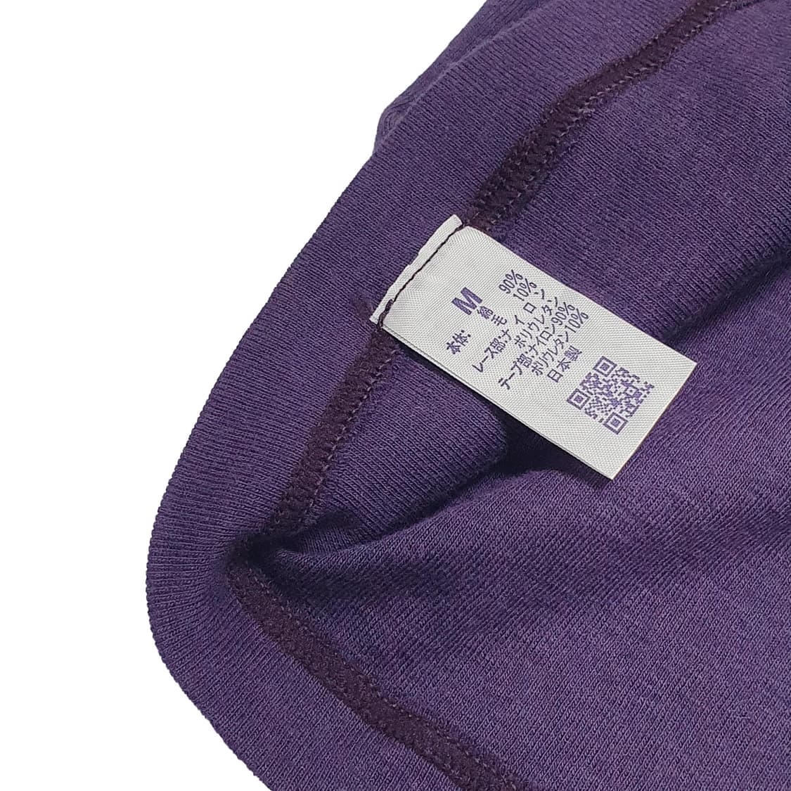 레이스 넥 반소매 티셔츠 퍼플 상품이미지5