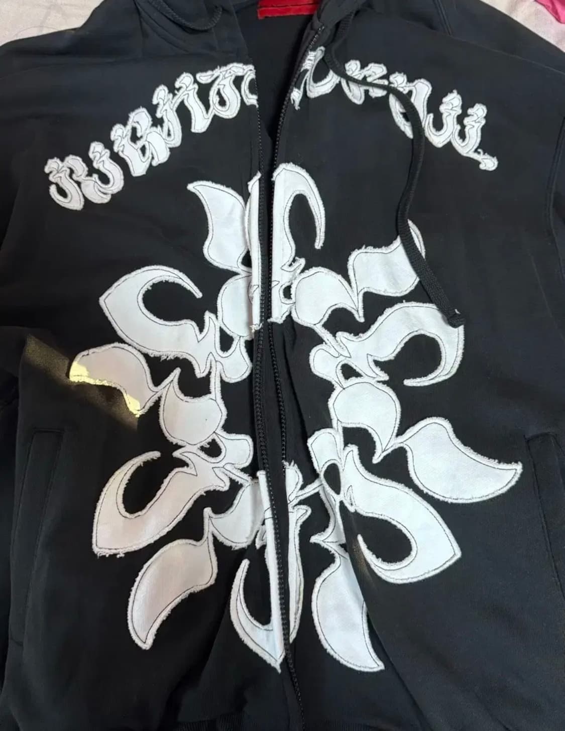 쿠시코크 kusikohc 패치 집업 후디 블랙 화이트 후드집업 상품이미지2