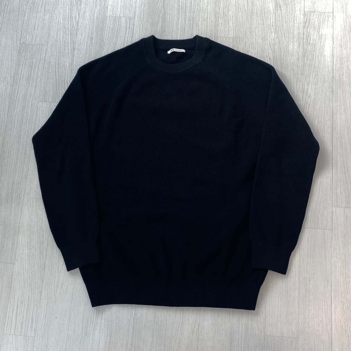 자라 코튼 니트 블랙 XL 상품이미지3