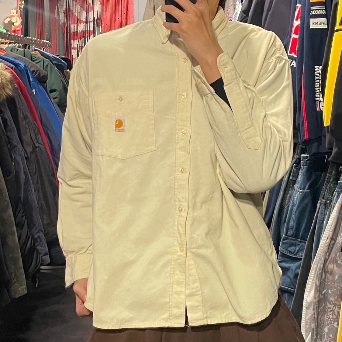 [IM] carhartt 칼하트 라이트옐로우 코듀로이 셔츠 상품이미지2